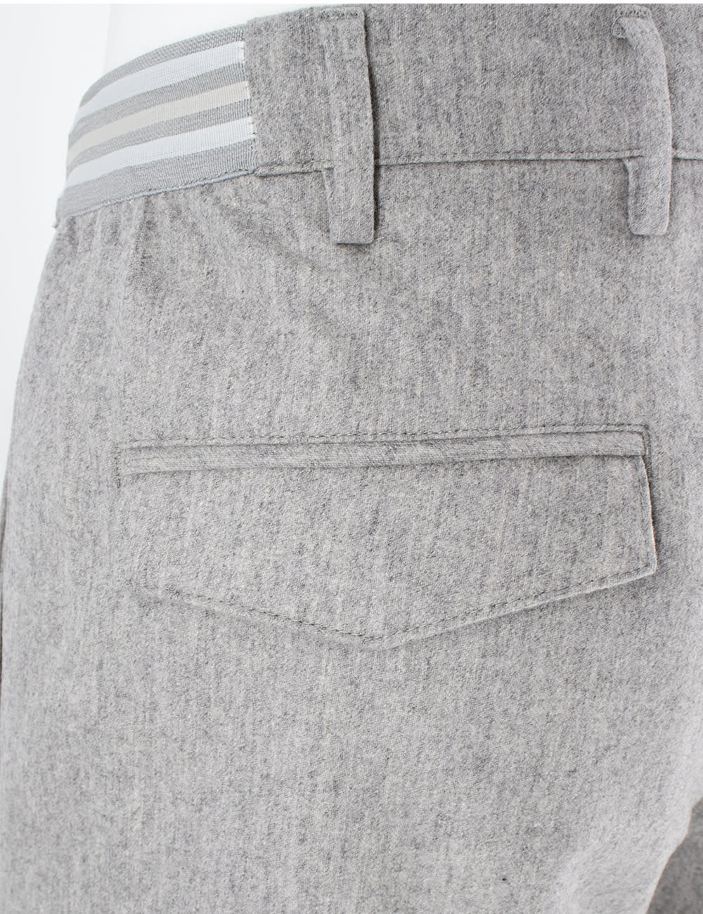 Shop Eleventy Trousers In Light Melange Gray