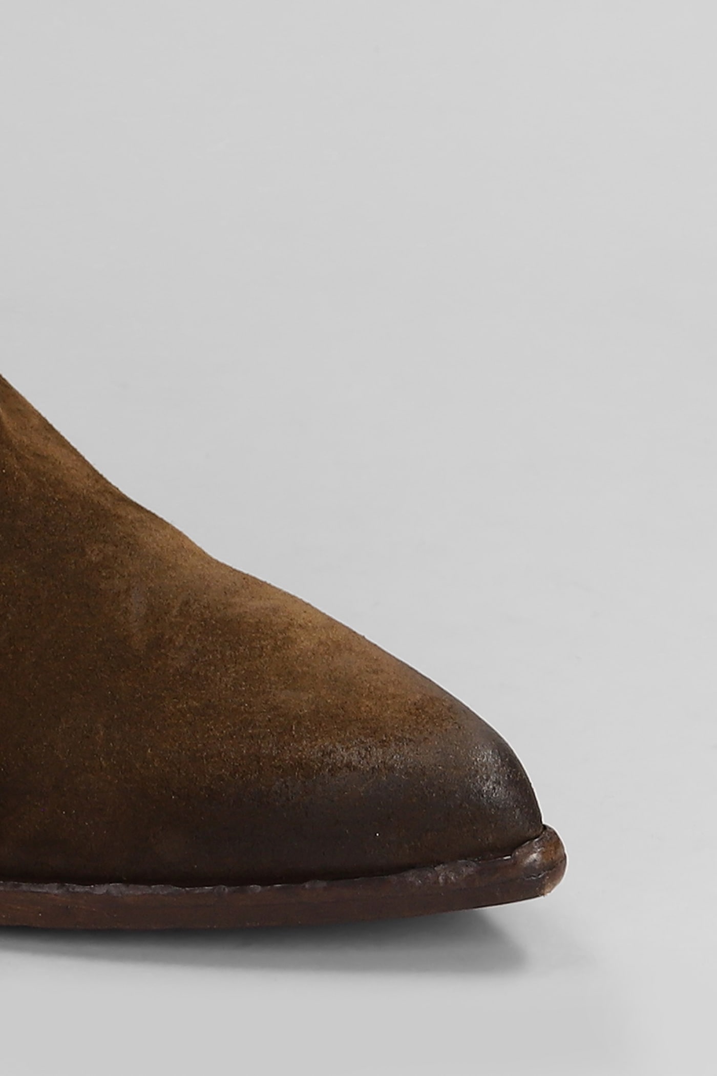 Elena Iachi Texan Ankle Boots In Leather Color Suede In Leather Color