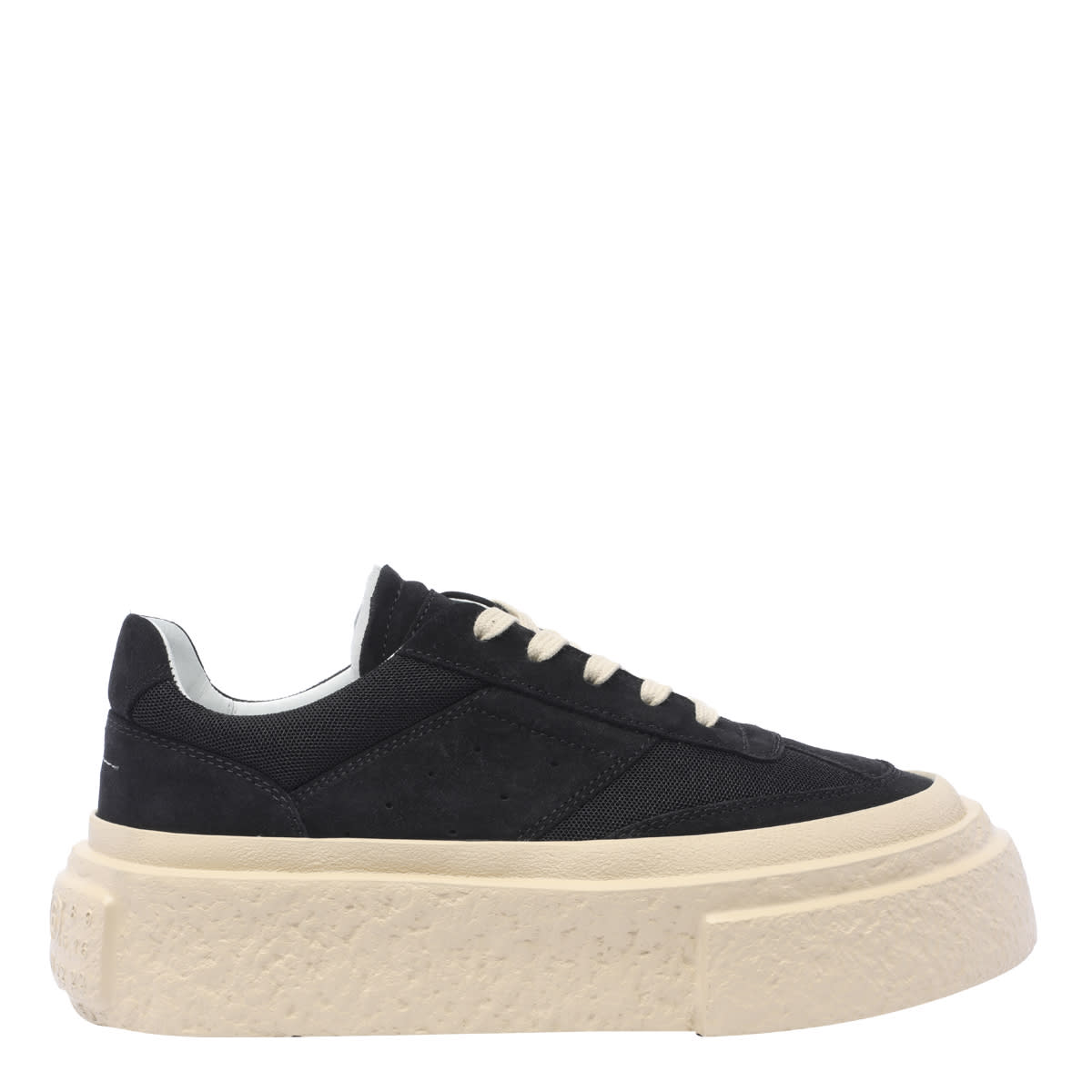 Mm6 Maison Margiela Numbers-motif Round Toe Sneakers In Black