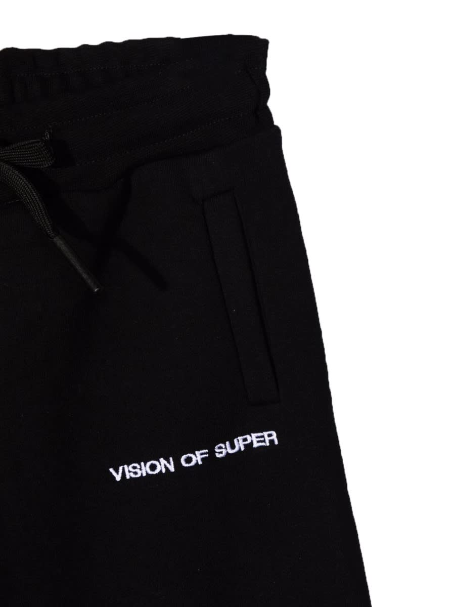Shop Vision Of Super Black Pants Kids With White Spray Flames
