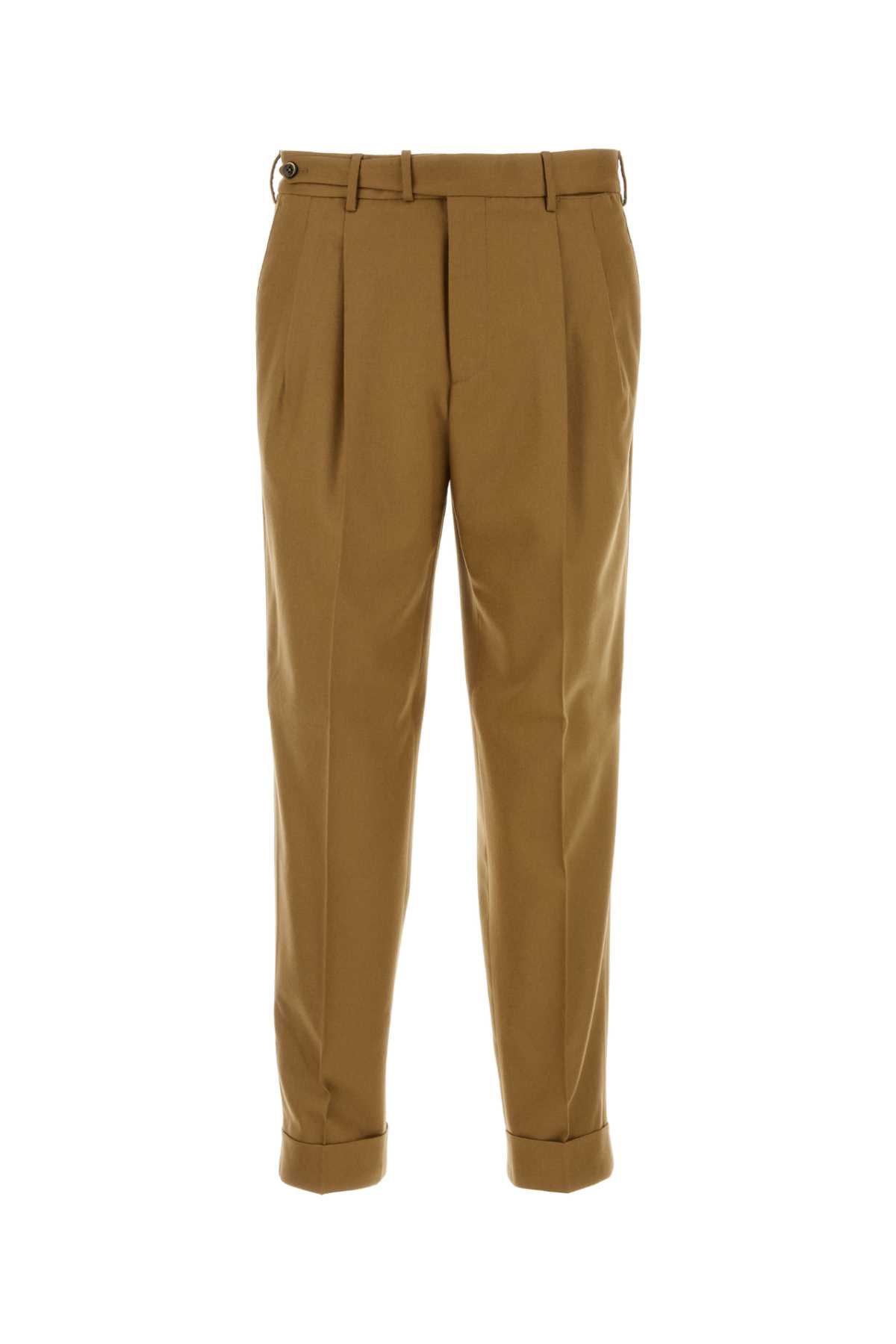 Shop Pt Torino Camel Stretch Wool Blend Pant In Desertoscuro