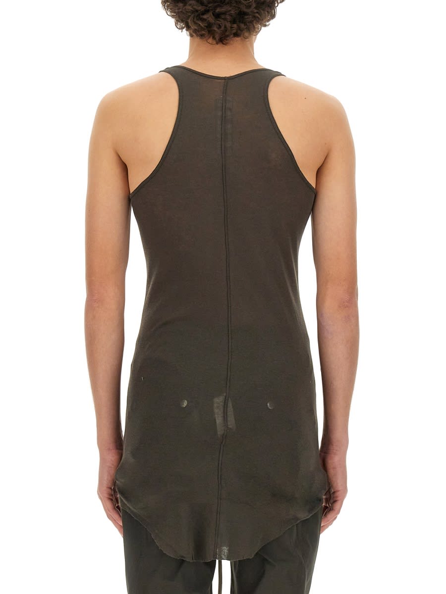 Rick Owens Sheer Sleeveless Racerback Longline T-shirt In Green