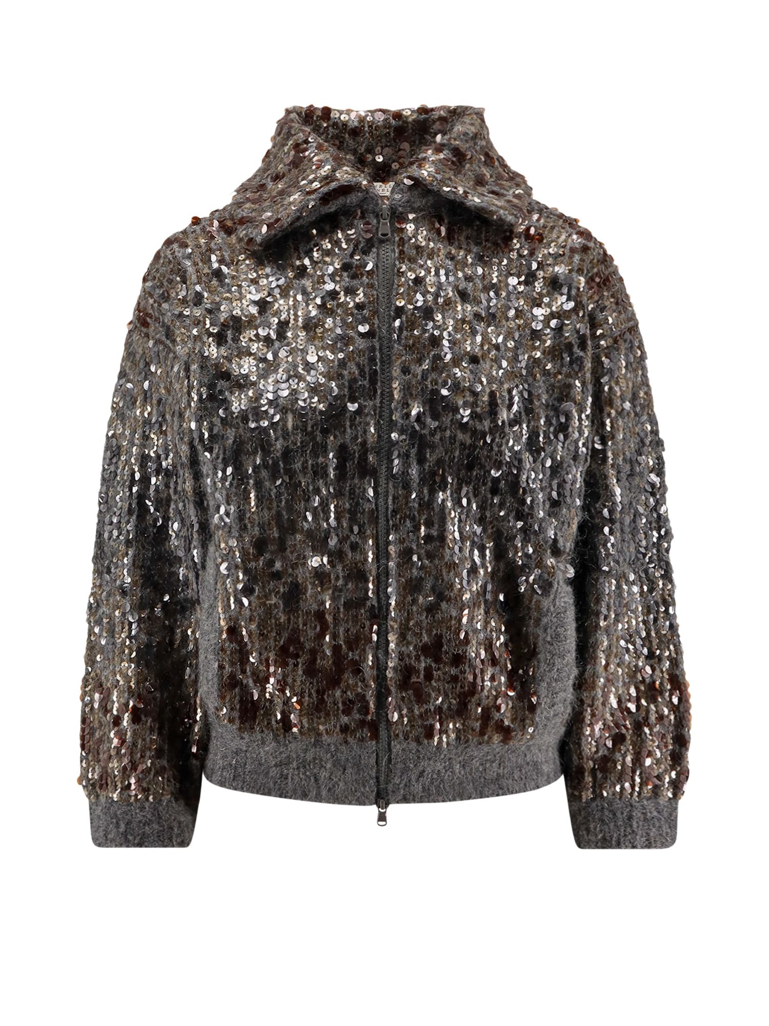 Brunello Cucinelli Mohair Cardigan With All-over Sequins