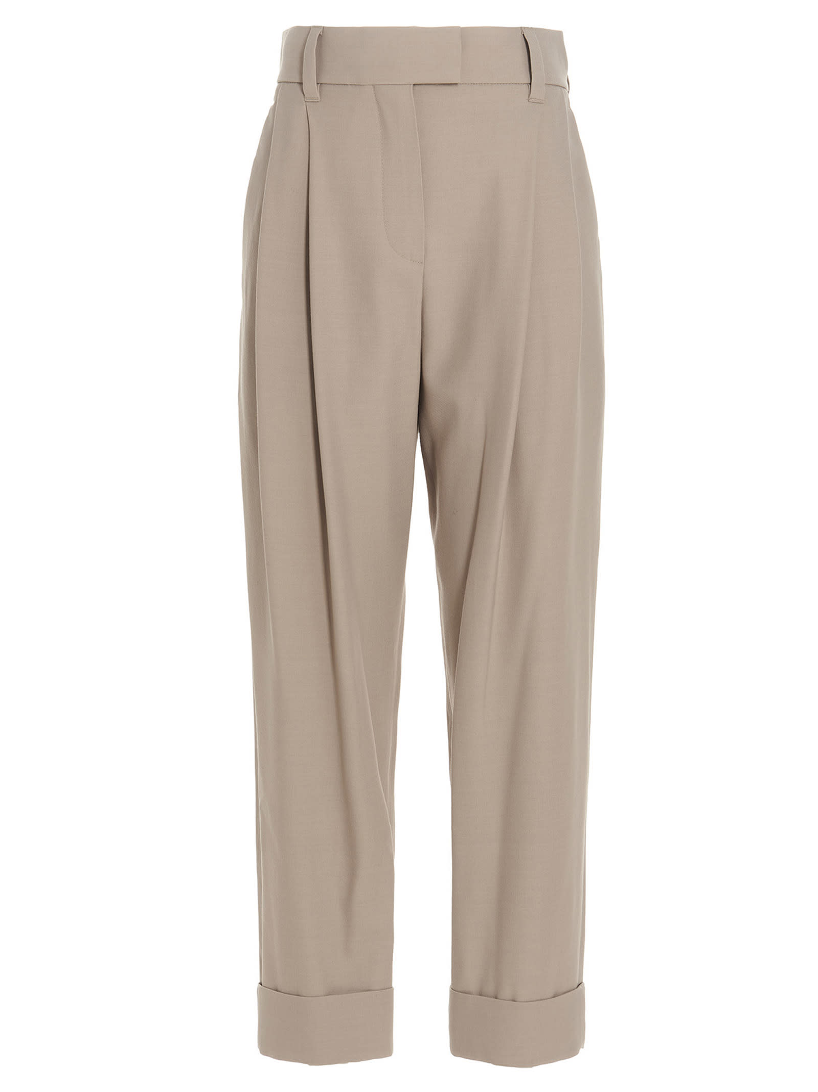 Brunello Cucinelli Wool Front Pleats Trousers