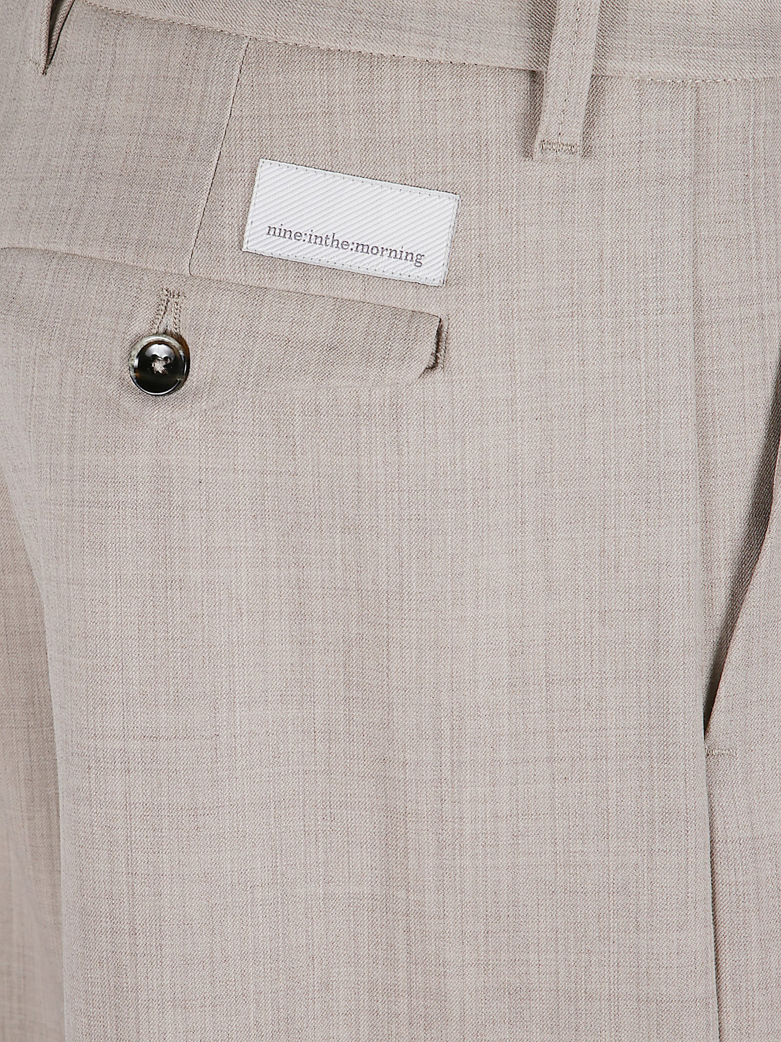 Nine In The Morning Buttoned Straight Trousers In Brown