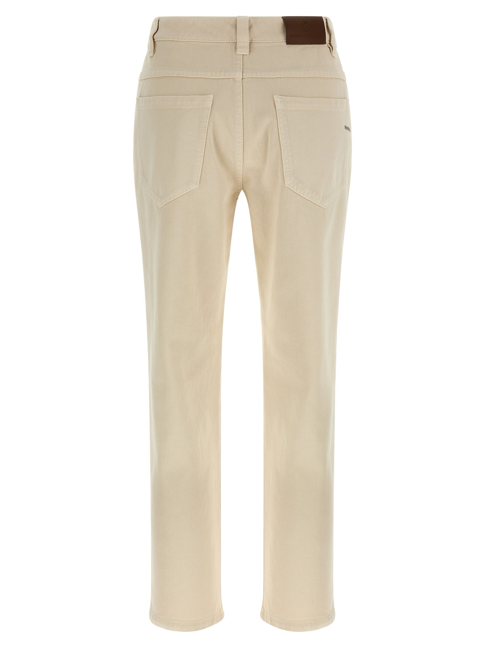 Brunello Cucinelli Denim Pants Jeans White In Neutral
