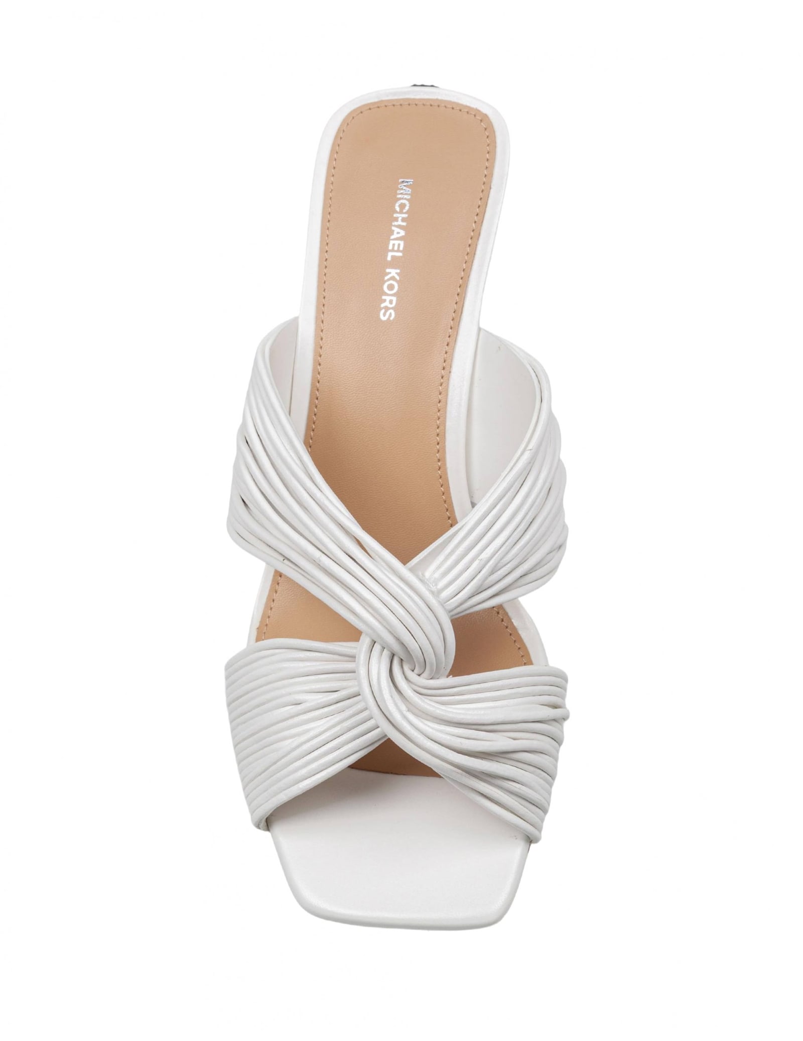 Michael Kors Alessia Mule In White Leather In Optic White