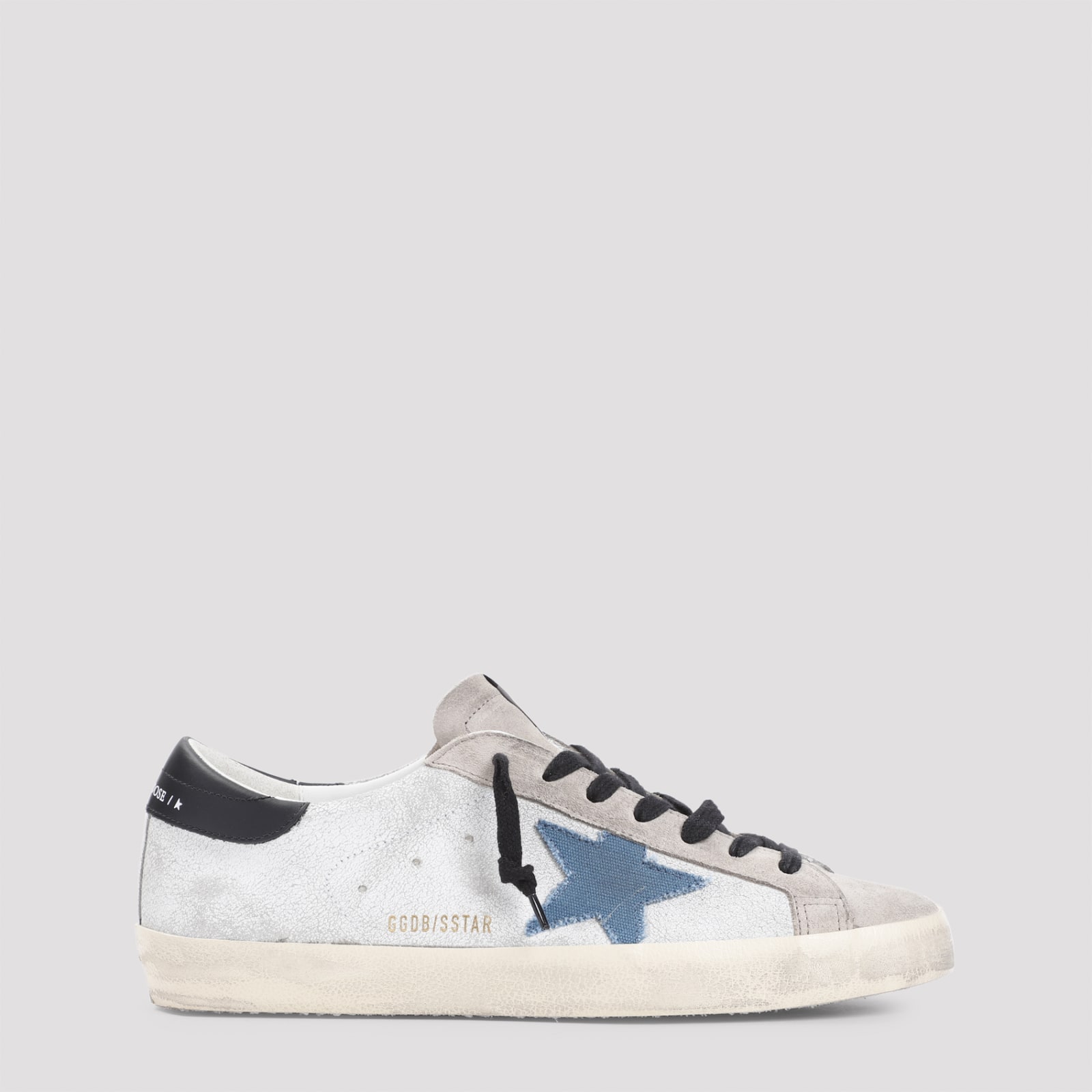 Shop Golden Goose Superstar Sneakers In White Beige Blue Black