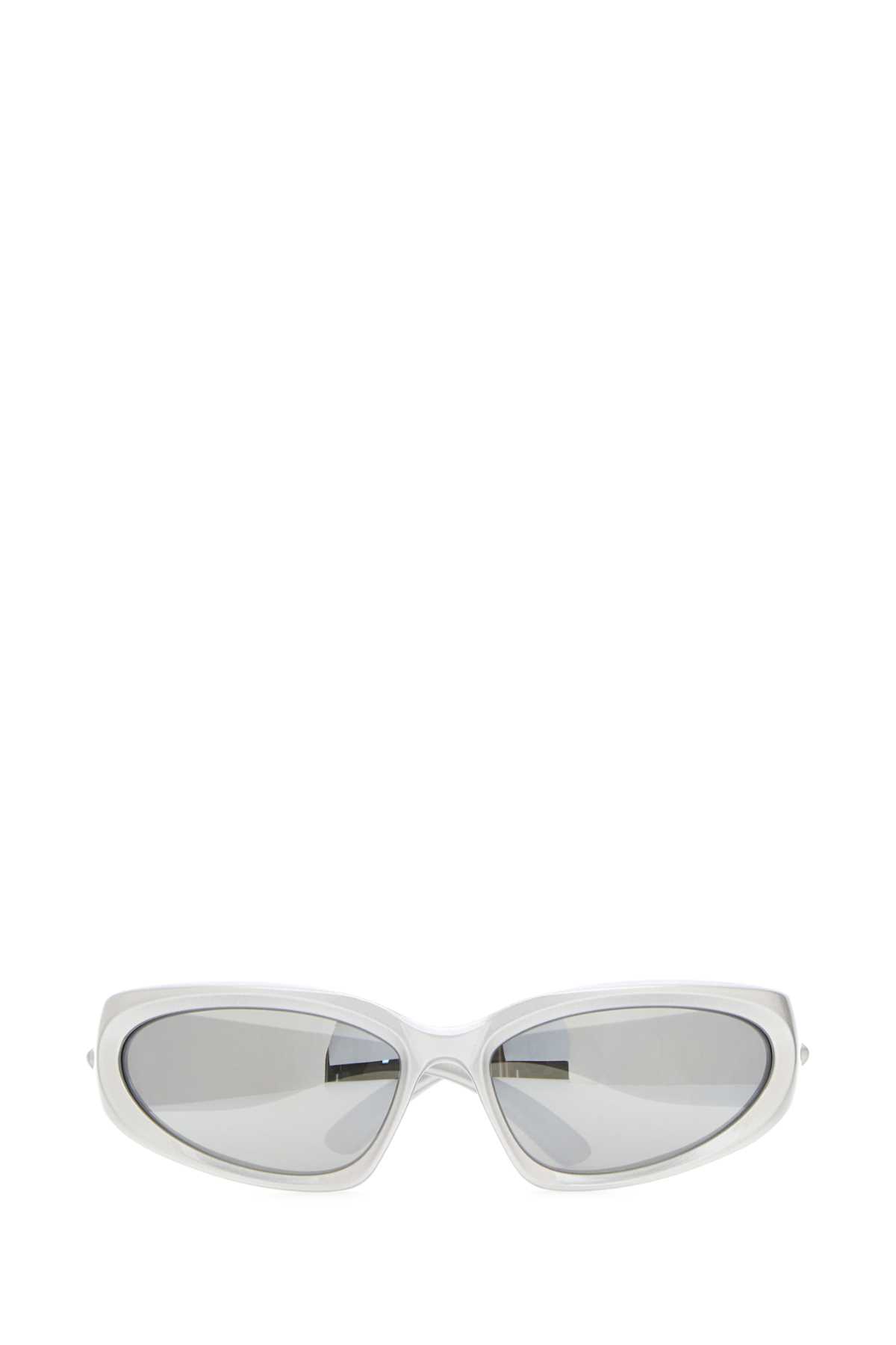 Shop Balenciaga Silver Acetate Swift Oval Sunglasses In 1402