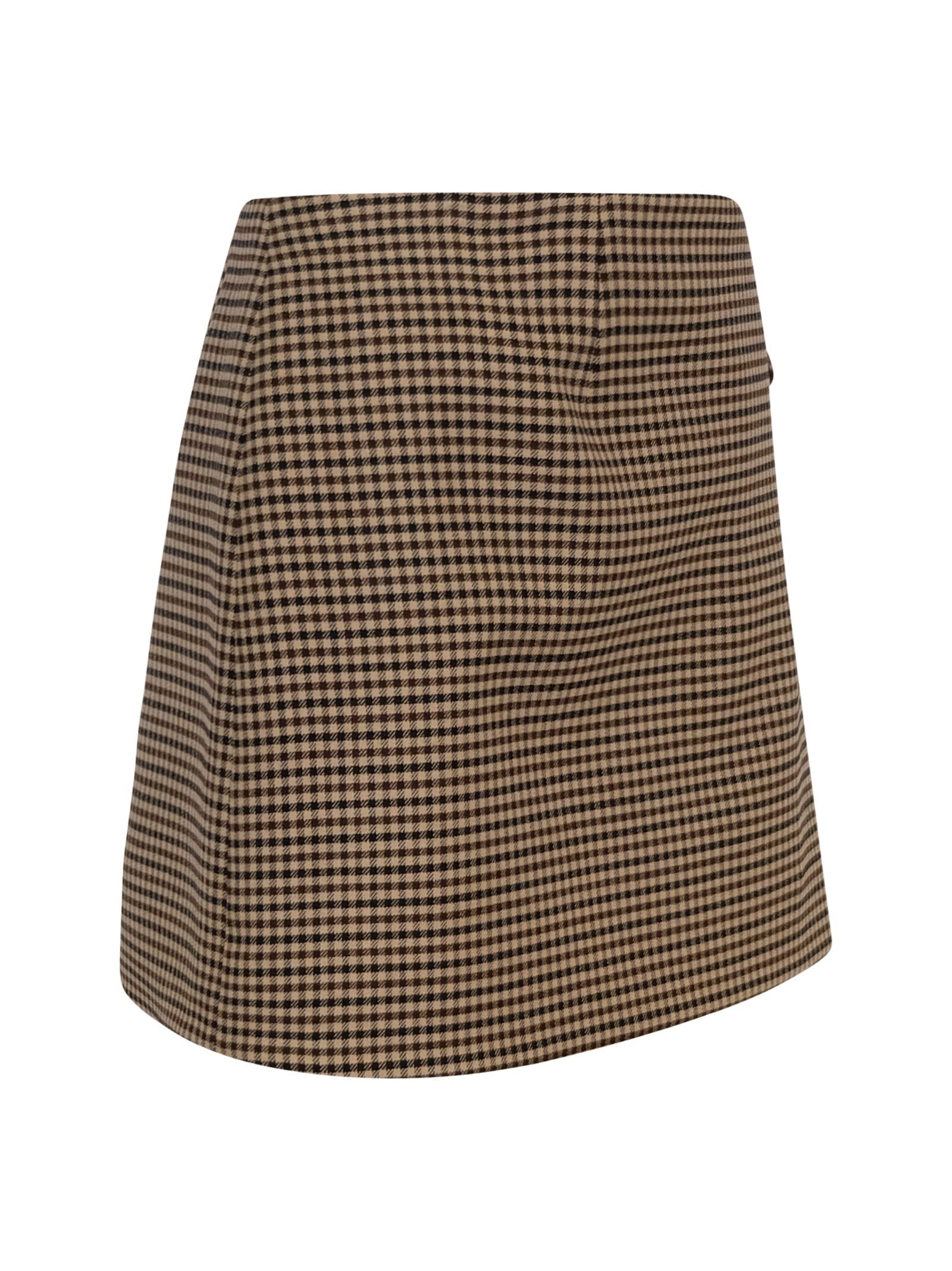 Shop P.a.r.o.s.h Parosh Beige Wool Lione Skirt