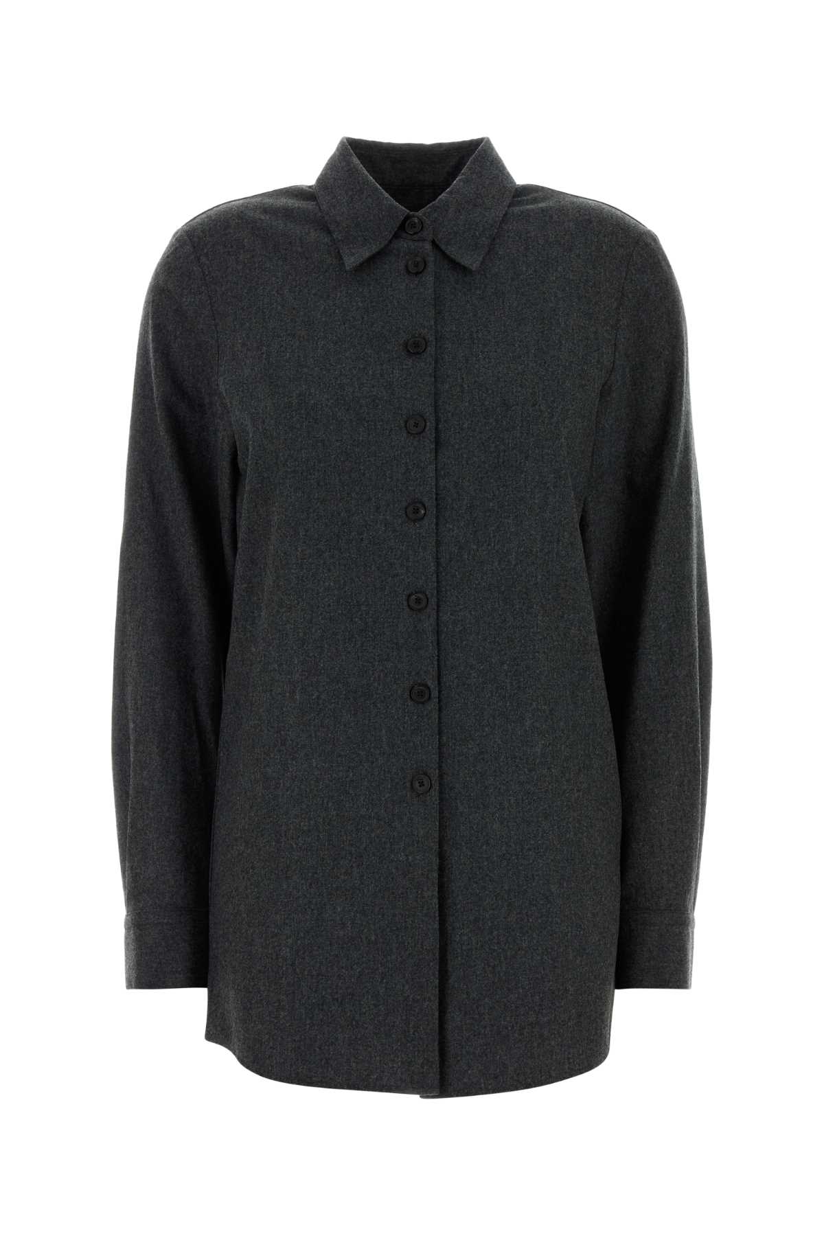 Khaite Grey Wool Blend Auryn Shirt In Gray
