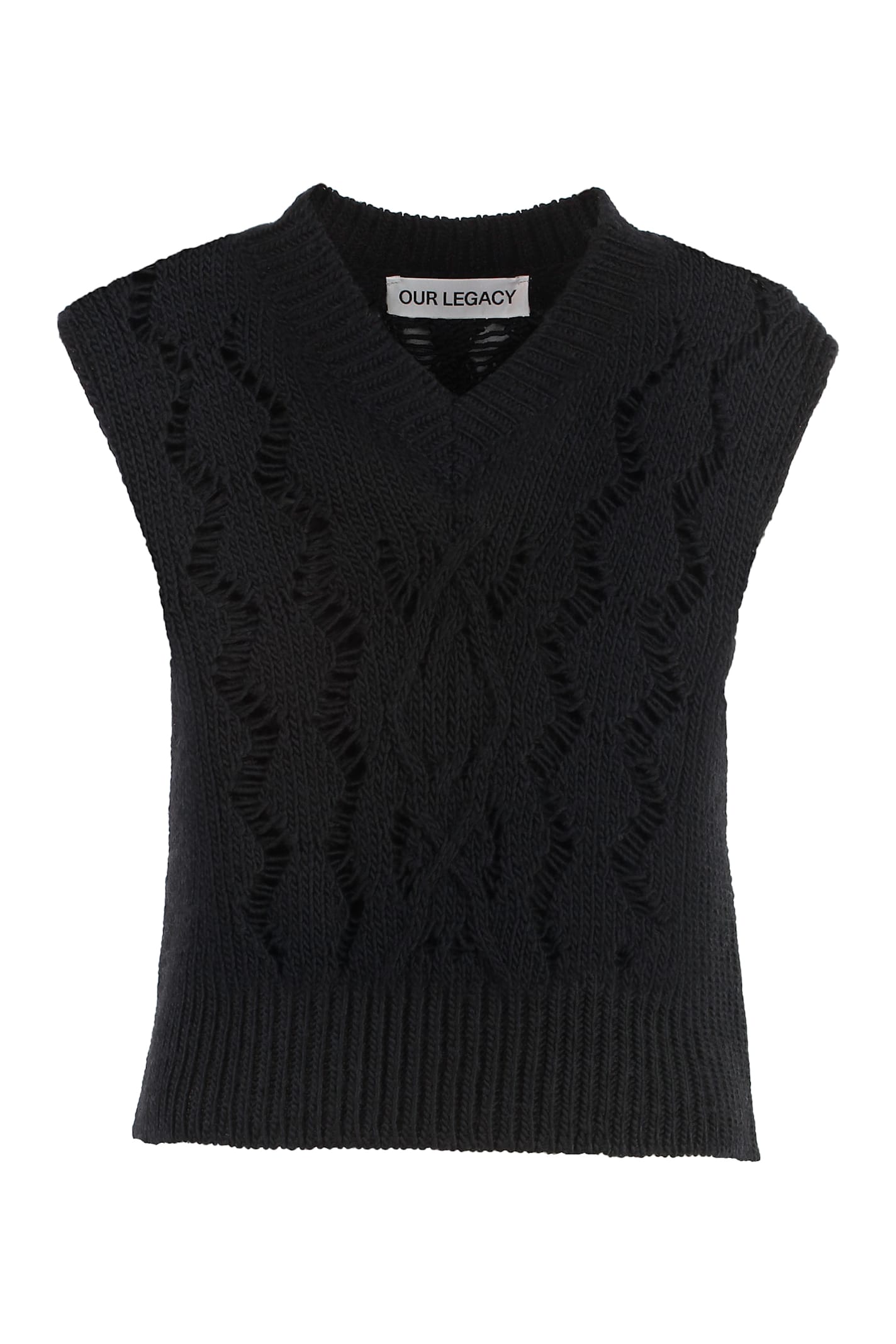 Shop Our Legacy Cable Michigan Wool Vest In Black