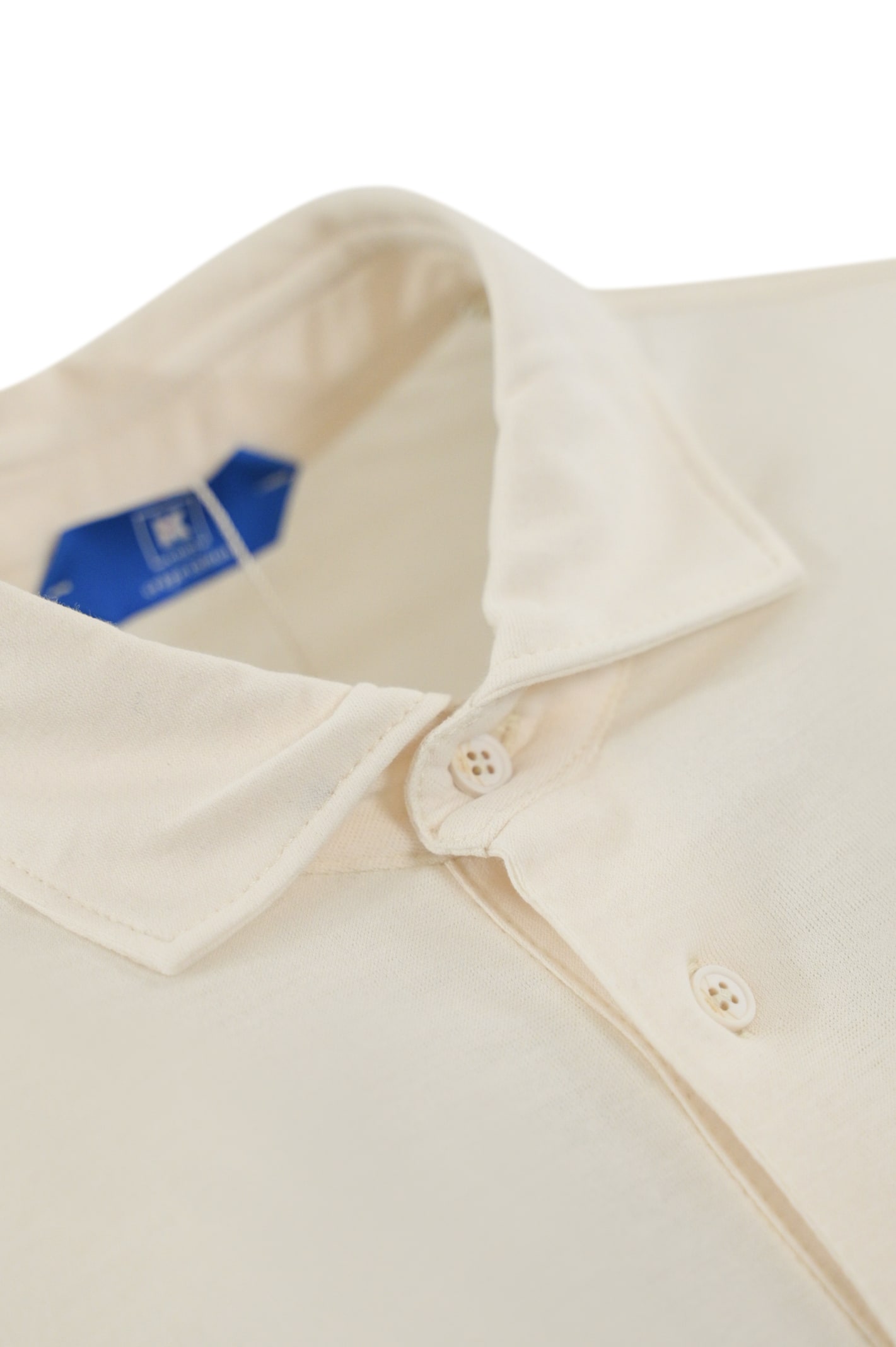 Kired Long-sleeved Cotton Polo In Bianco Latte