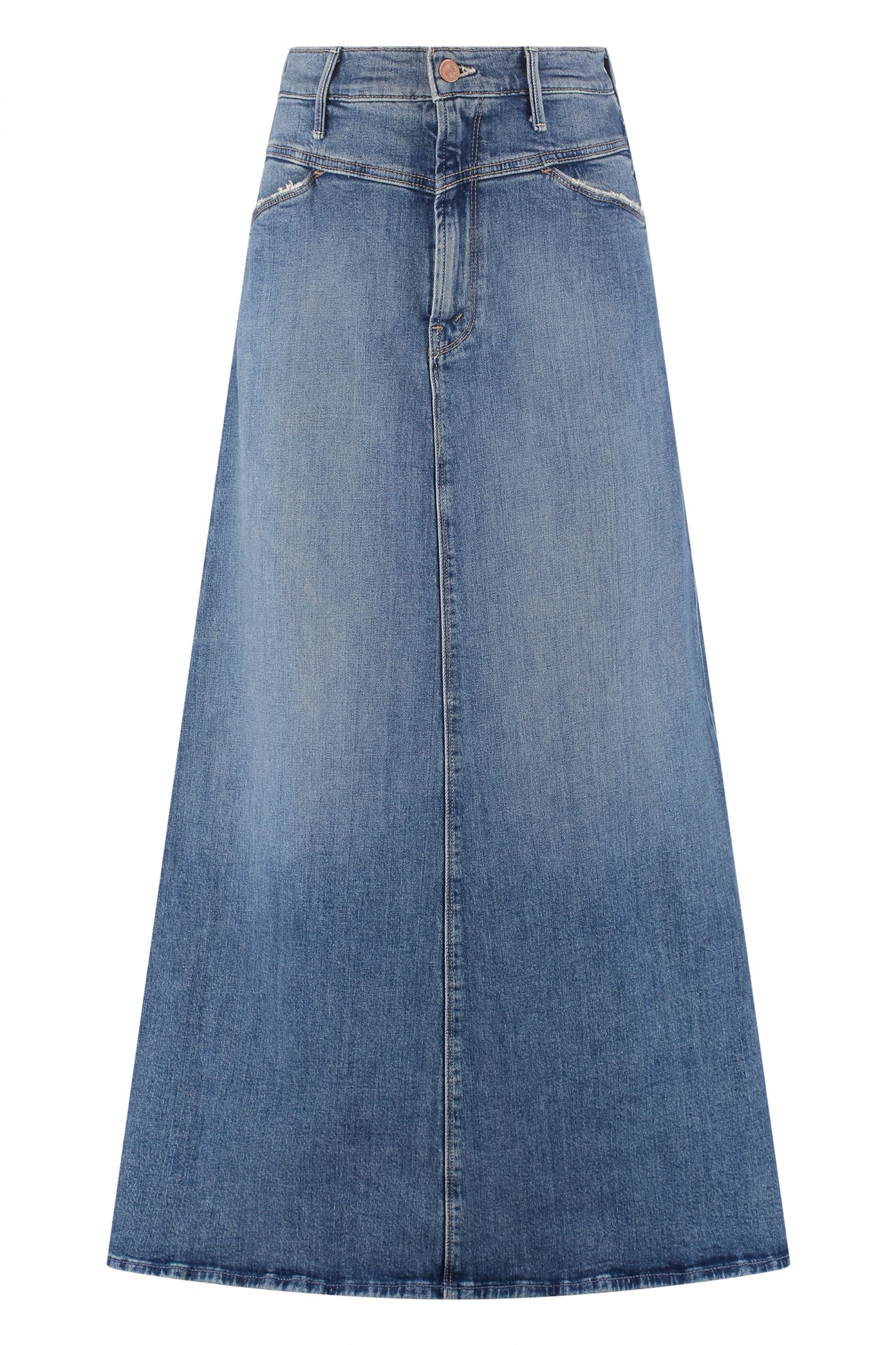 Mother Yoke Front Circle Denim Skirt from Italist.com US | AccuWeather Shop