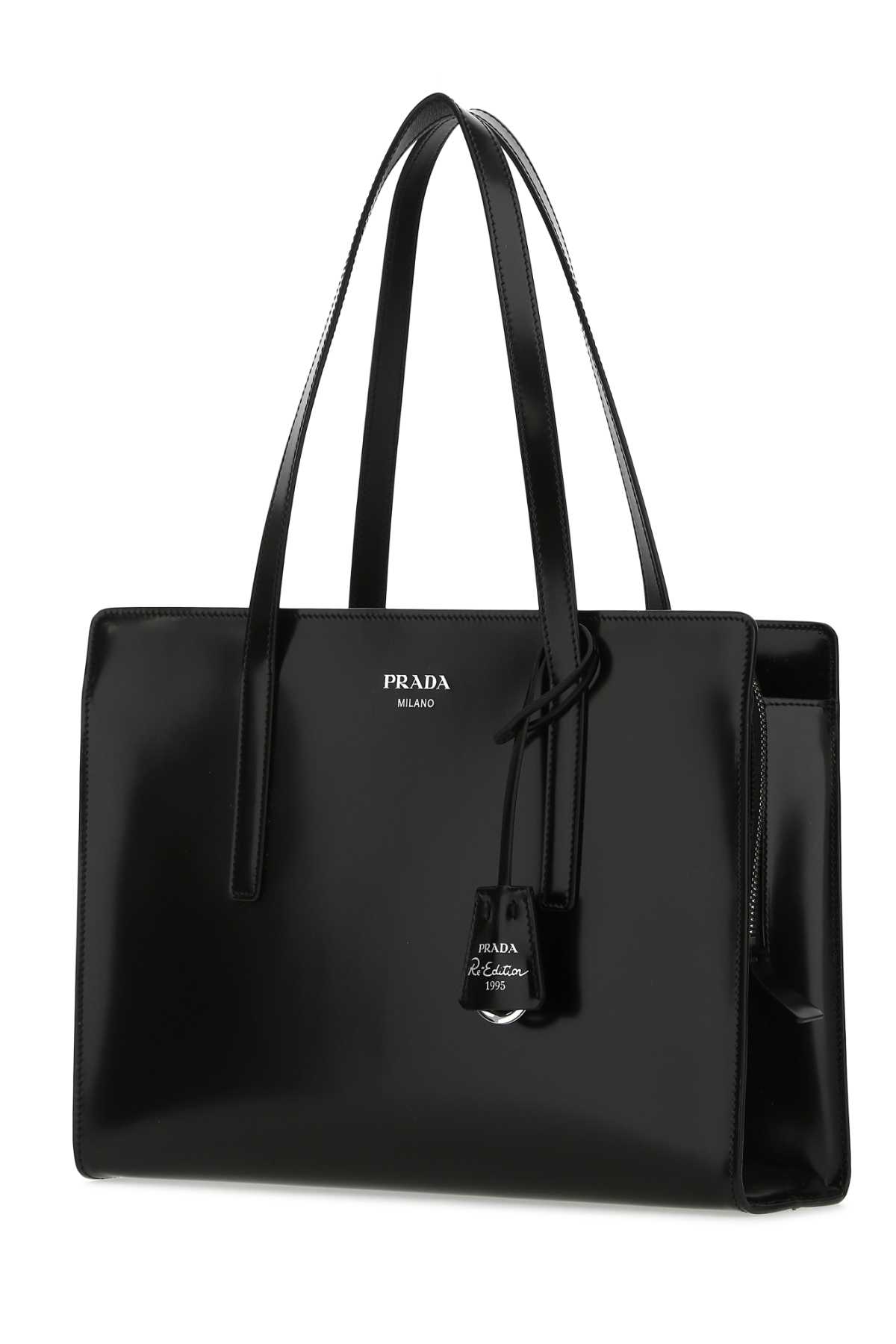 Shop Prada Black Leather Re-edition 1995 Shoulder Bag In F0002