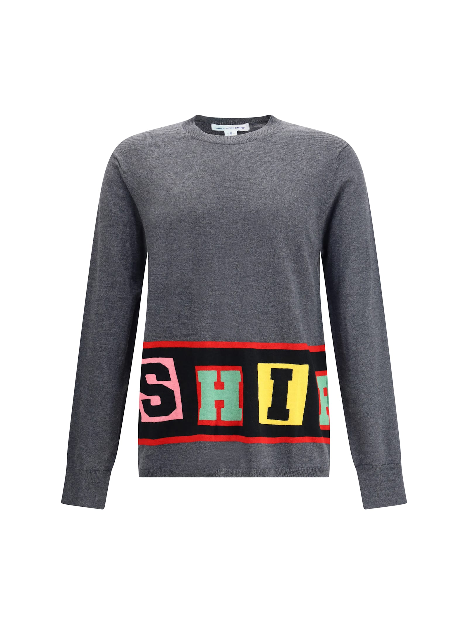 Comme Des Garçons Shirt Intarsia Sweater Sweaters And Cardigans Gray In Gray