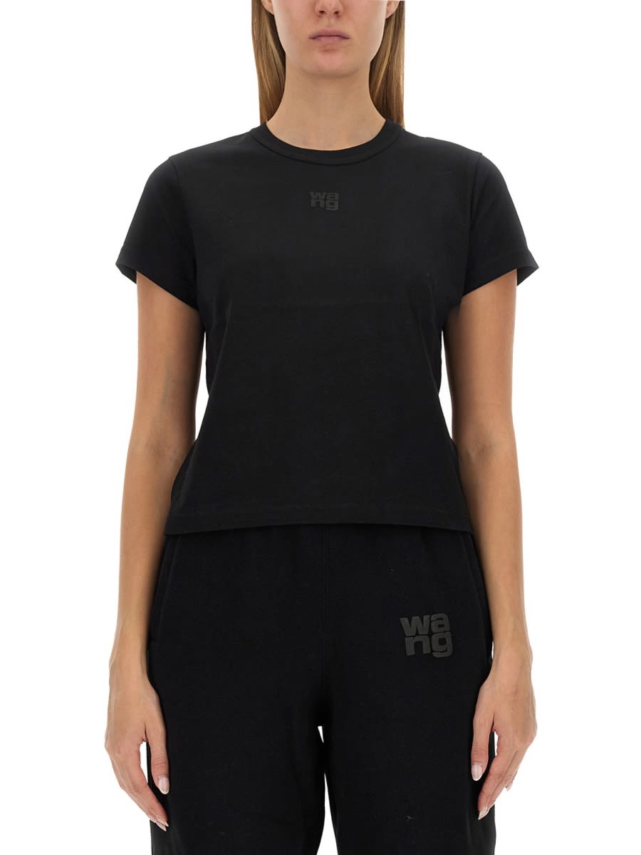 Shop Alexander Wang T Essential Shrunk T-shirt In Black