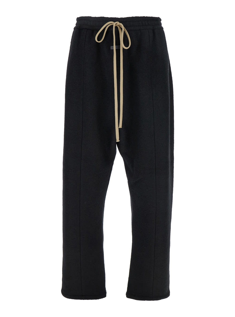 forum Black Pants With Elastic Drswstring Waist And Logo Patch On The Front In Wool Man