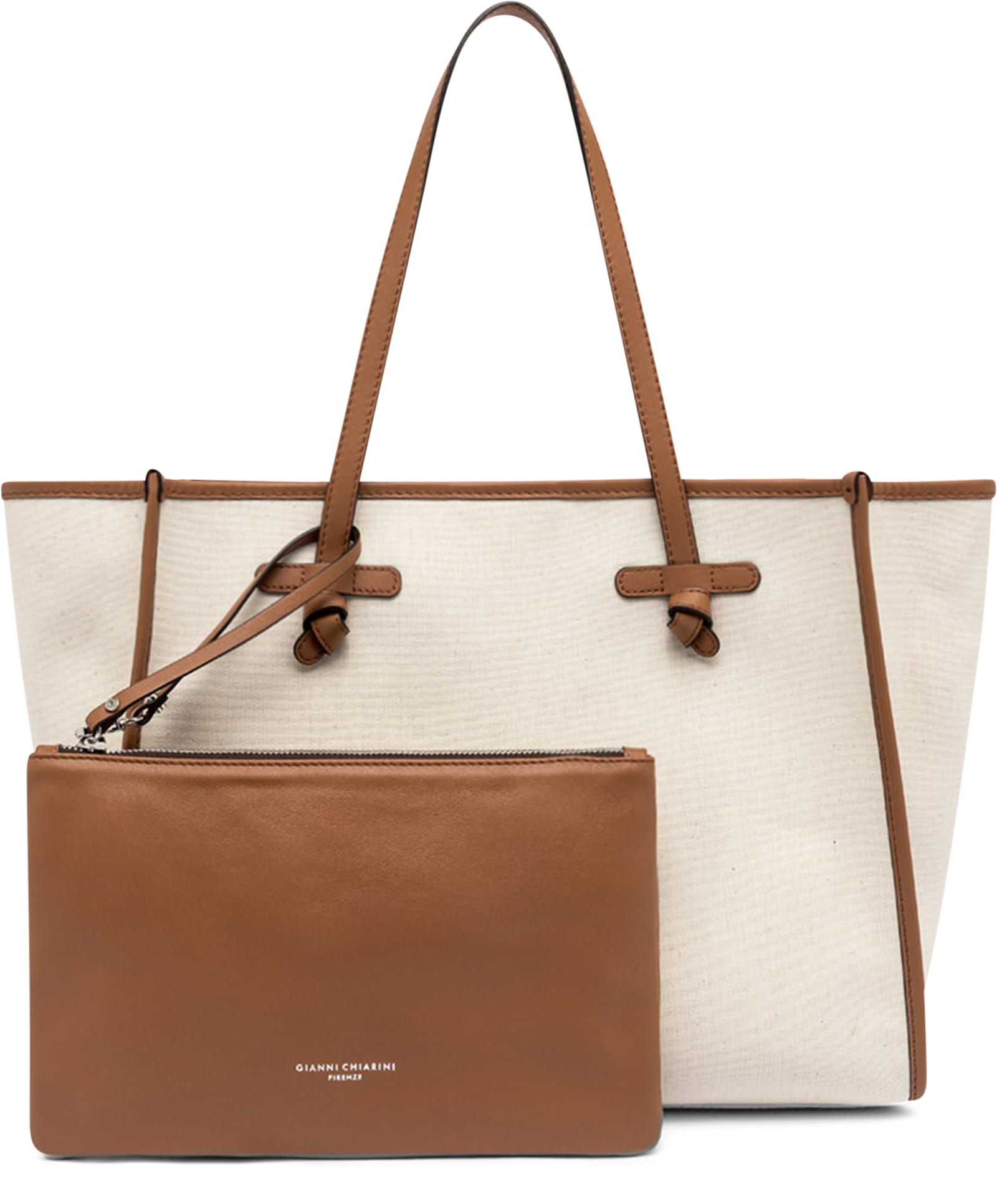 Gianni Chiarini Marcella Canvas And Leather Shopping Bag