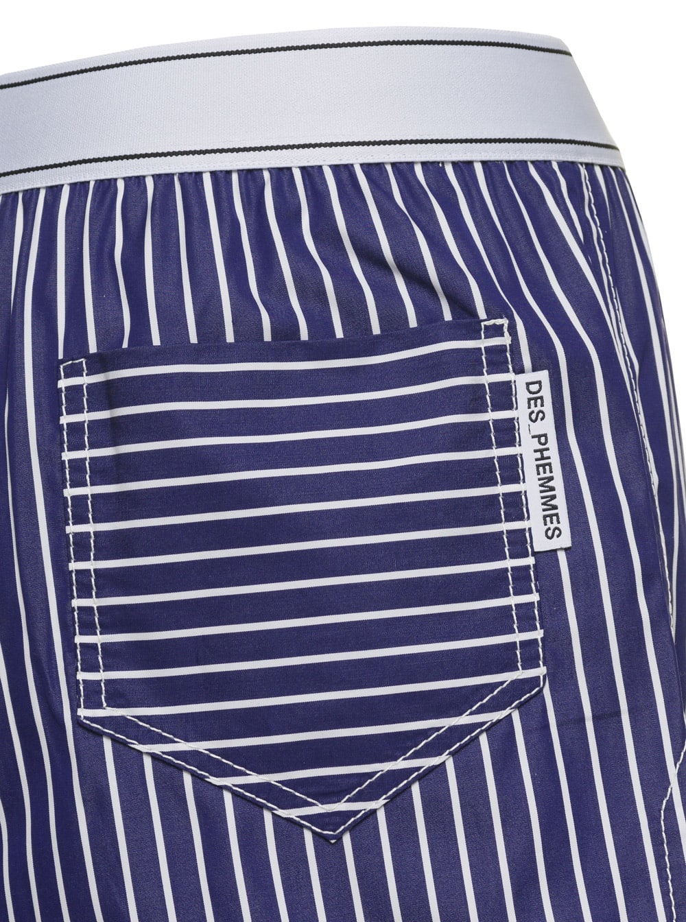 Shop Des Phemmes Light Blue Striped Shorts In Cotton Woman
