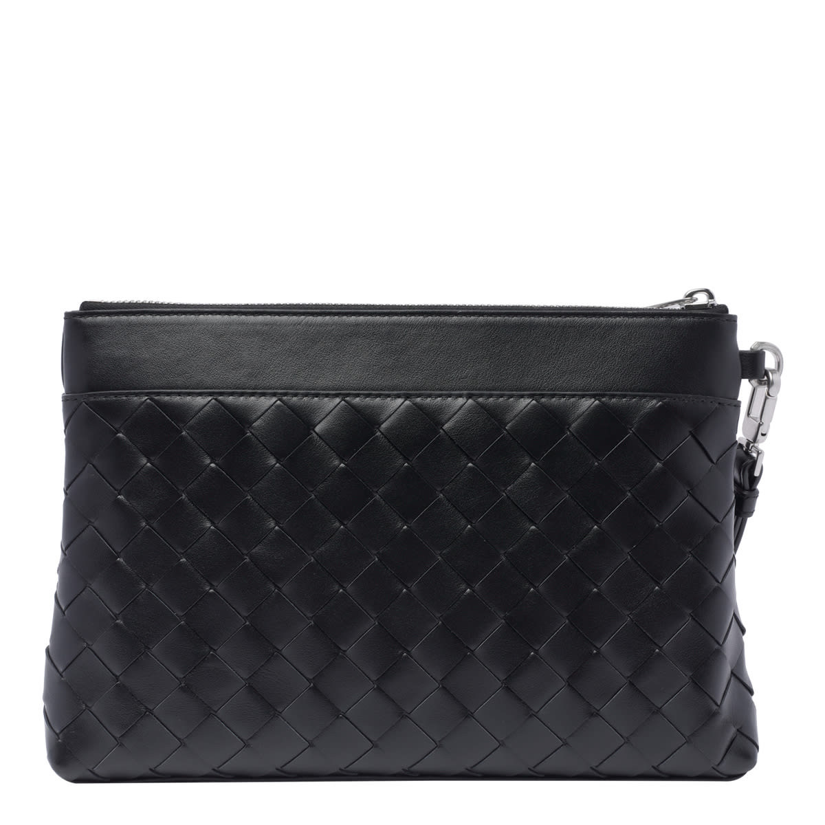 Shop Bottega Veneta Intrecciato Prism Pouch In Black