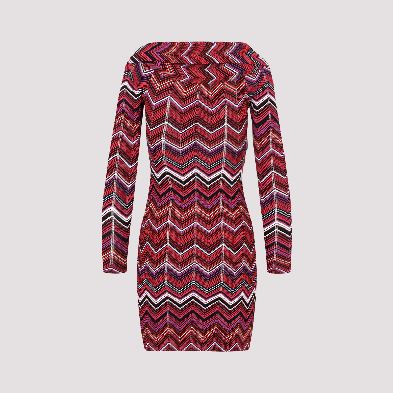 Shop Missoni Short Dress In F Blk Red Wht