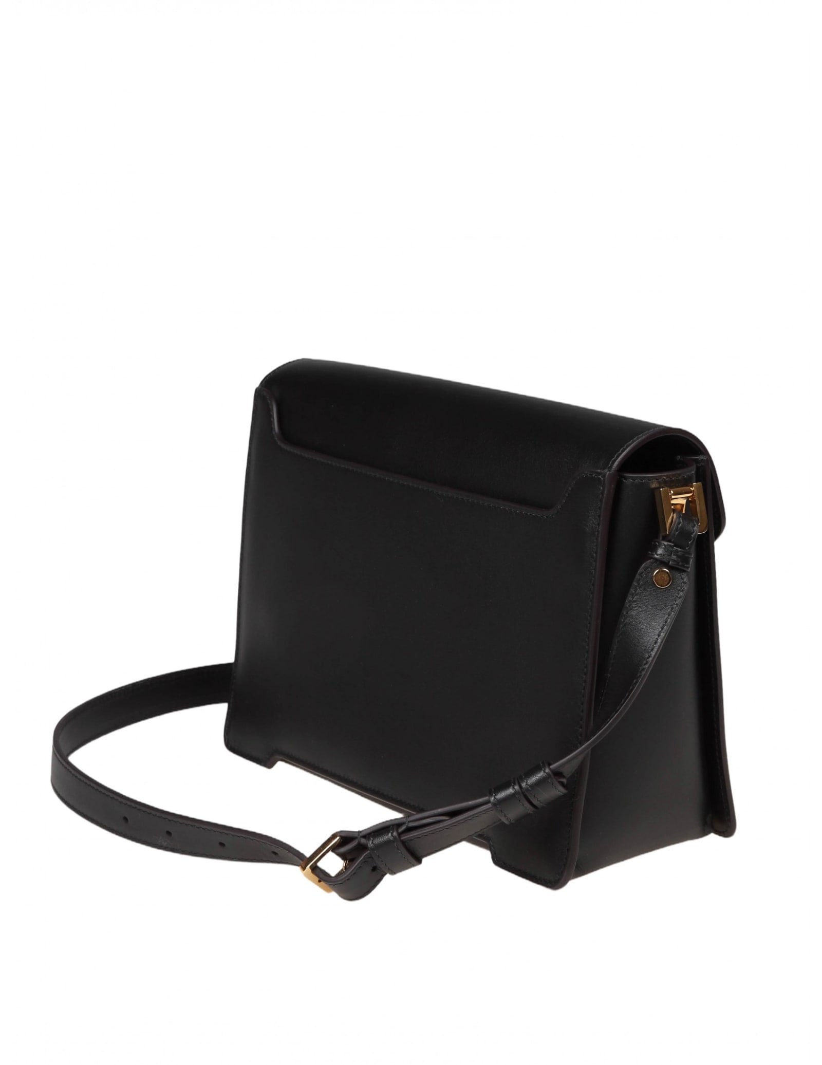 Shop Marni Medium Trunkaroon Shoulder Bag In Black Leather