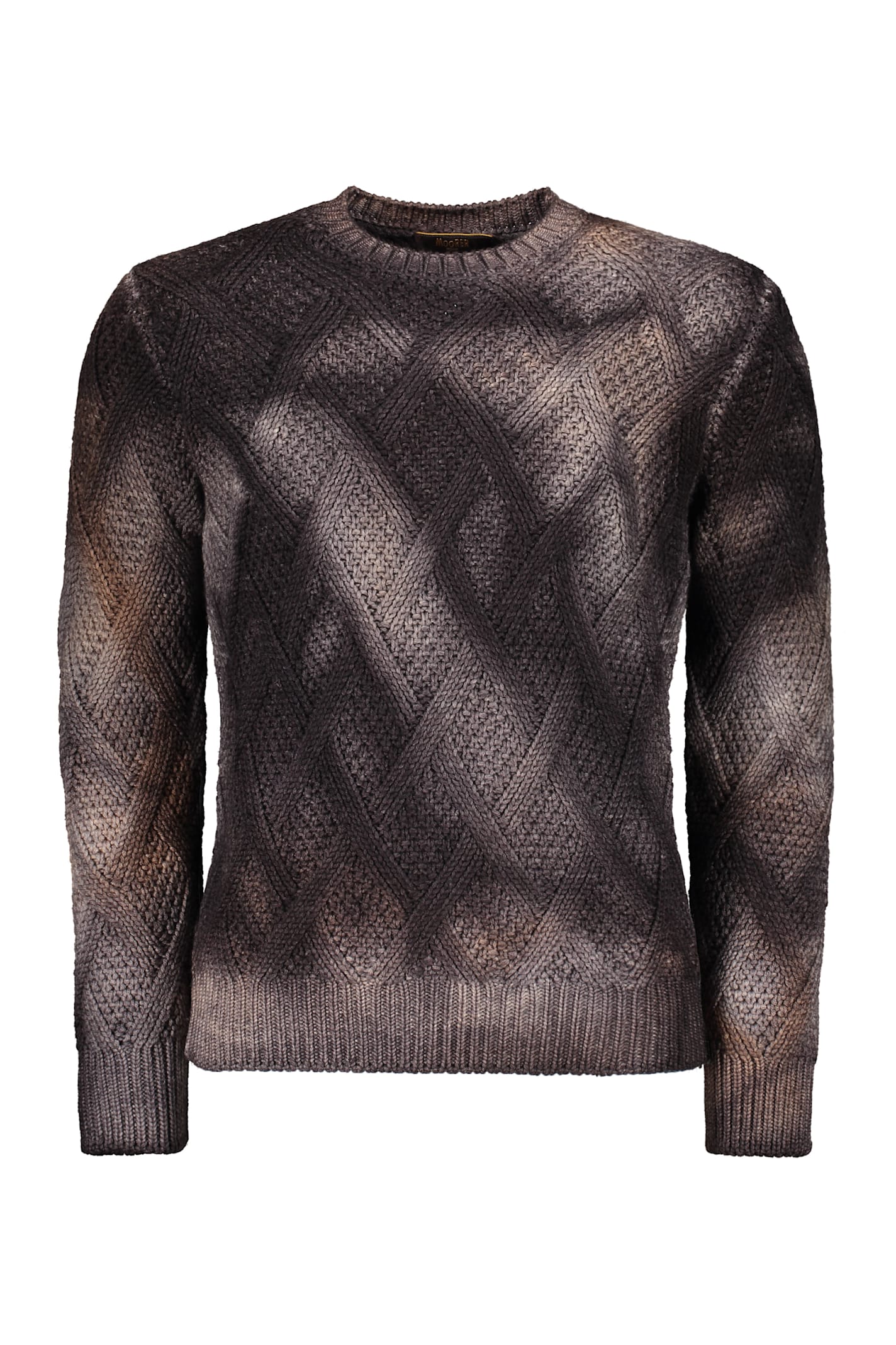 Moorer Tie-dye Effect Long-sleeve Sweater In Brown