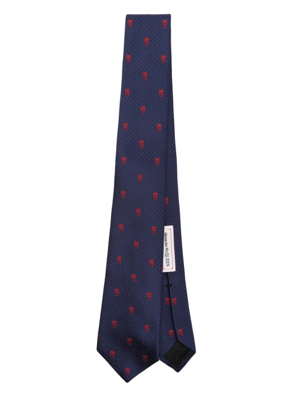 Alexander Mcqueen Tie Skull Polka Dots In Multicolor