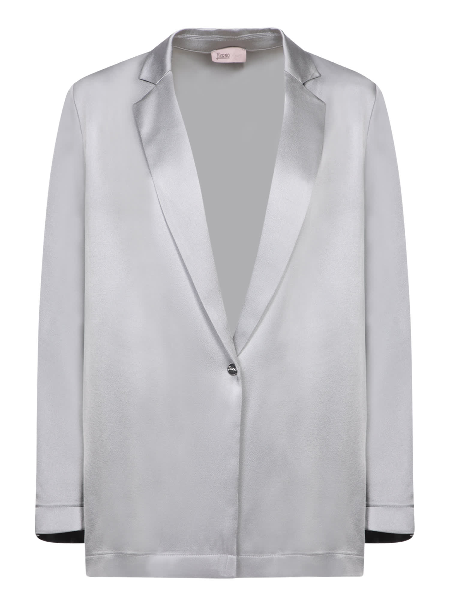 Shop Herno Fluid Grey Satin Jacket