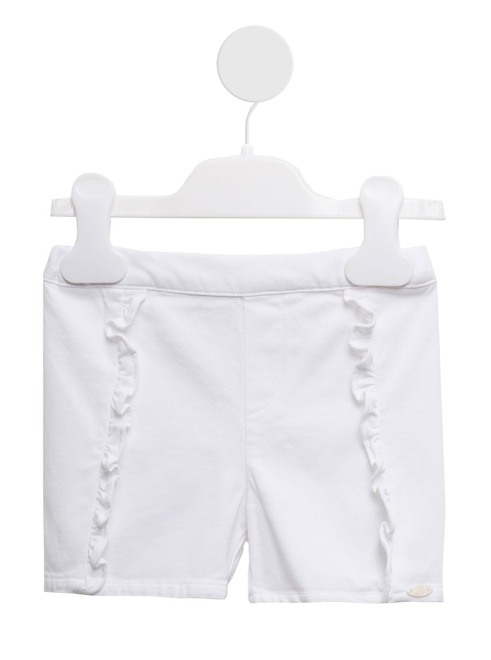 Tartine Et Chocolat Baby Girls White Cotton Shorts With Ruffles