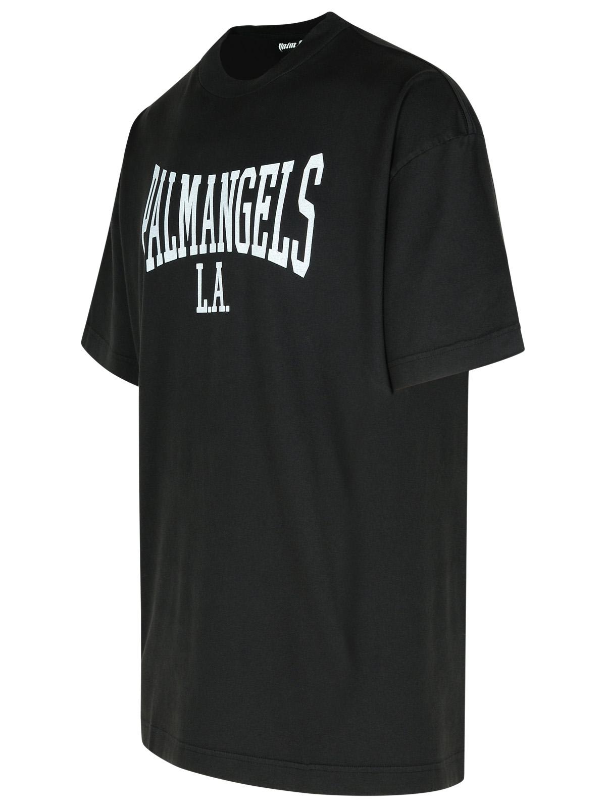 Shop Palm Angels College Black Cotton T-shirt In Black Off White