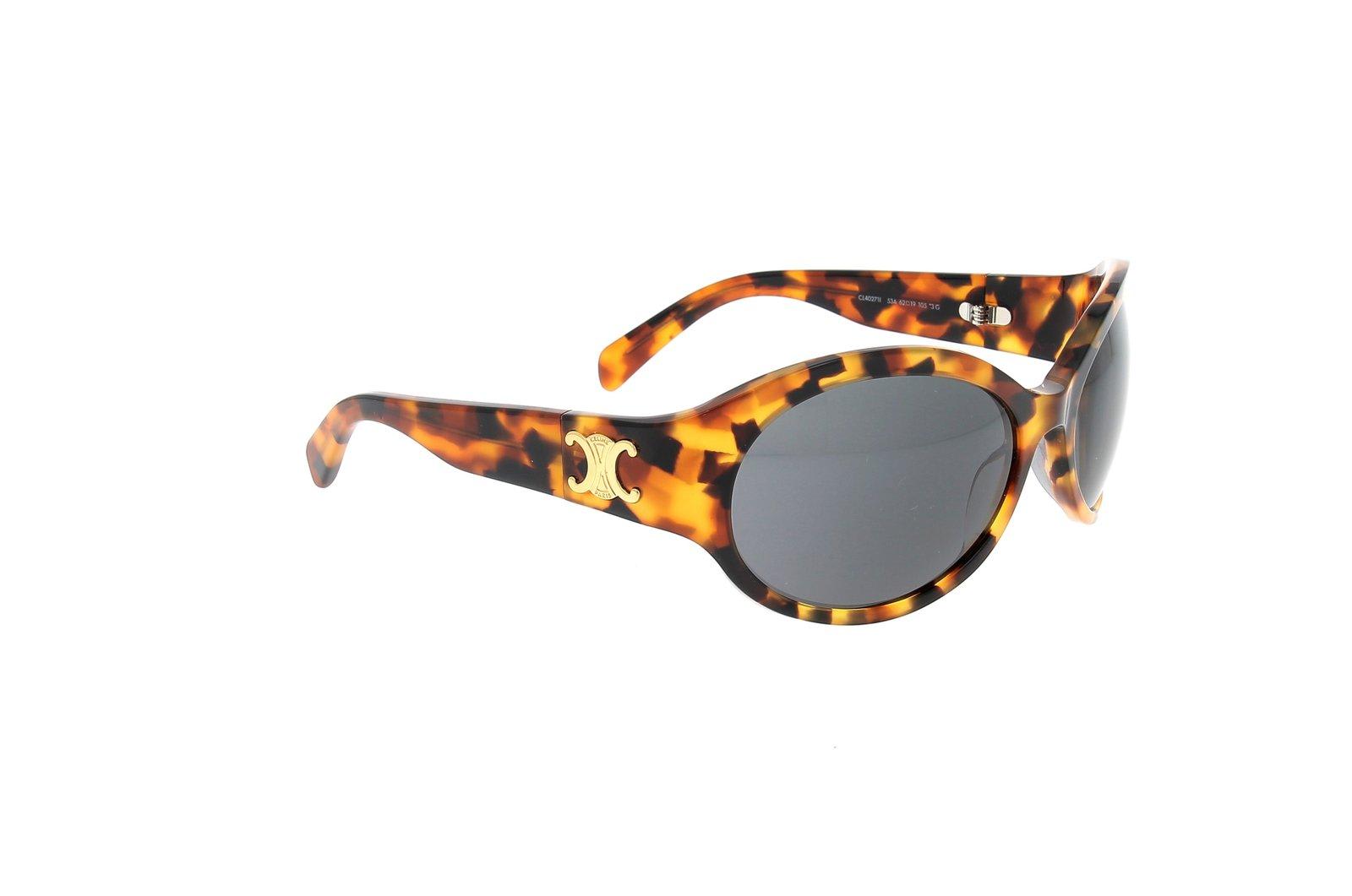 Shop Celine Oval Frame Sunglasses In 53a