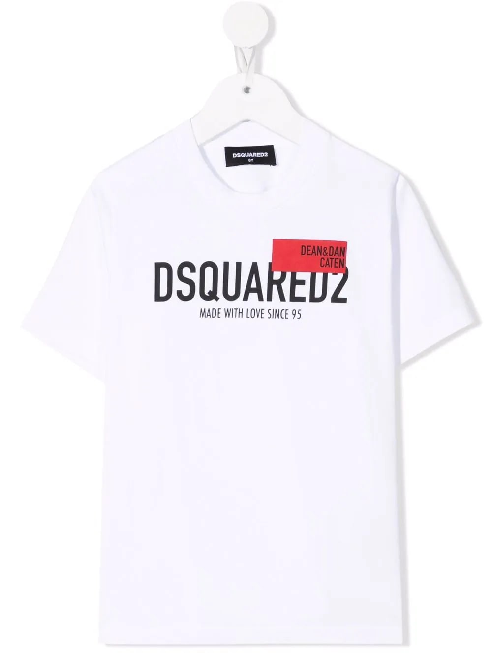 Kids White T-shirt With Dsquared2 made With Love Print