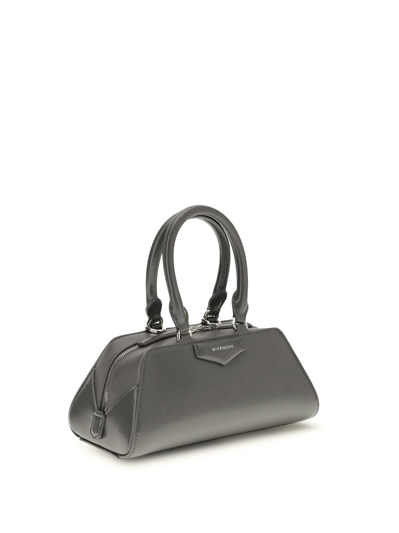 Givenchy Women Antigona East-west Mini Leather Box Handbag In Gray