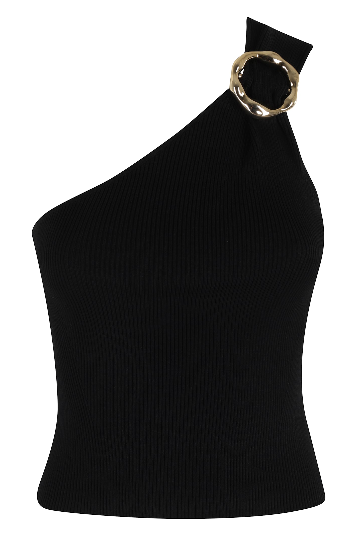 Simkhai One-shoulder Ribbed Top In Black