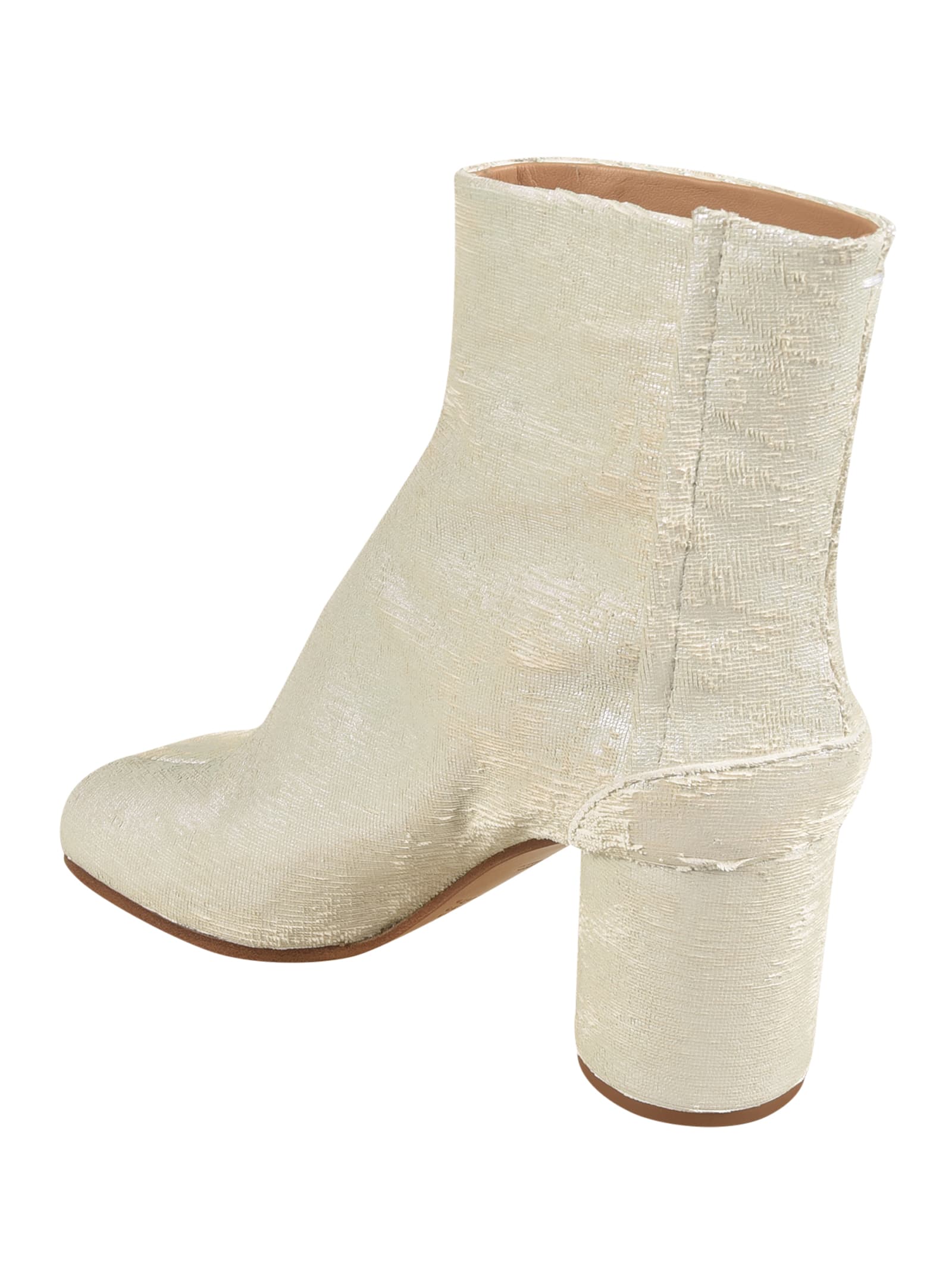 Maison Margiela Cylindrical-heel Ankle Boots In Distressed Laser-cut Suede