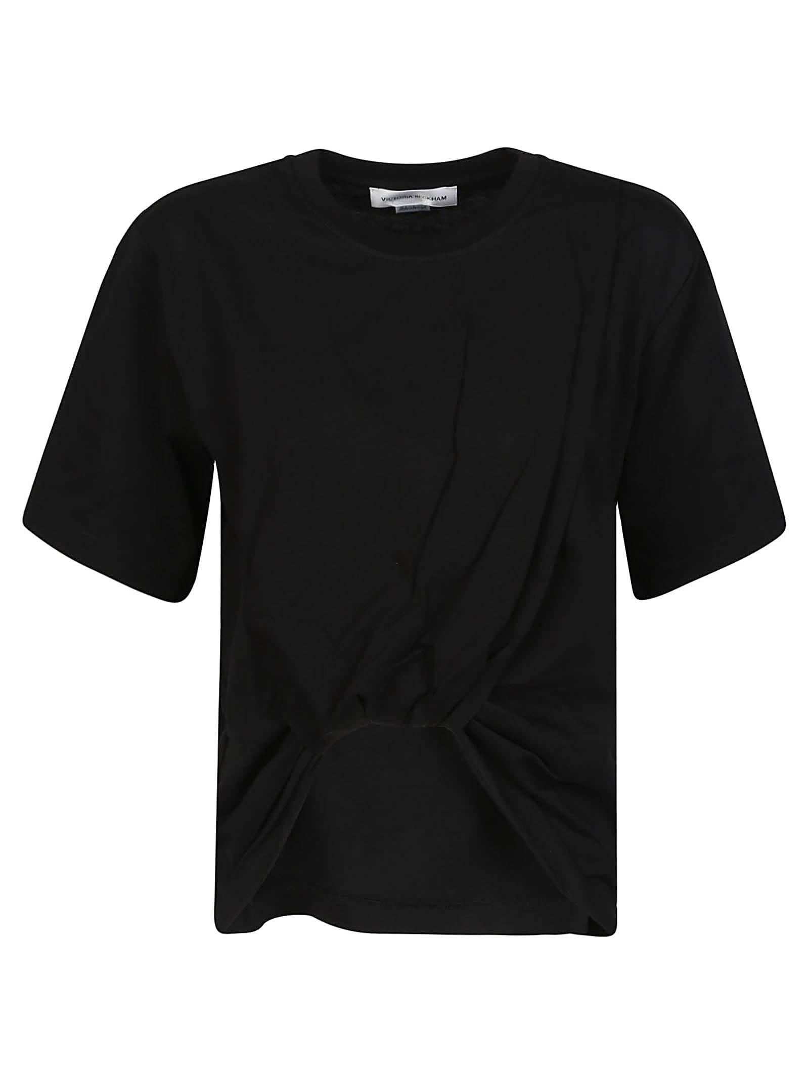 Shop Victoria Beckham Twist Front T-shirt In Black