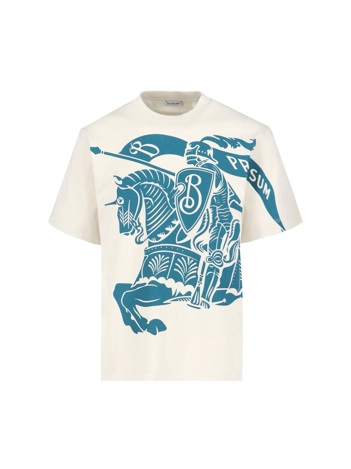 Shop Burberry Ekd T-shirt In Plaster