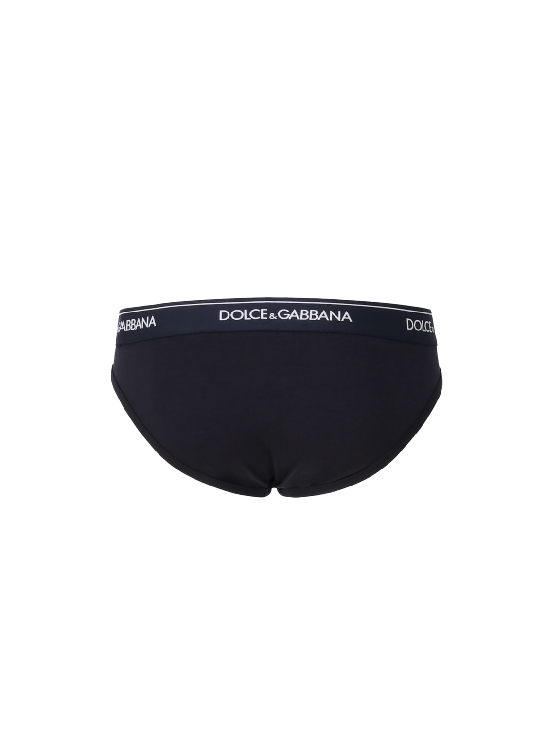 Shop Dolce & Gabbana Briefs With Logoed Elastic In Blue Navy