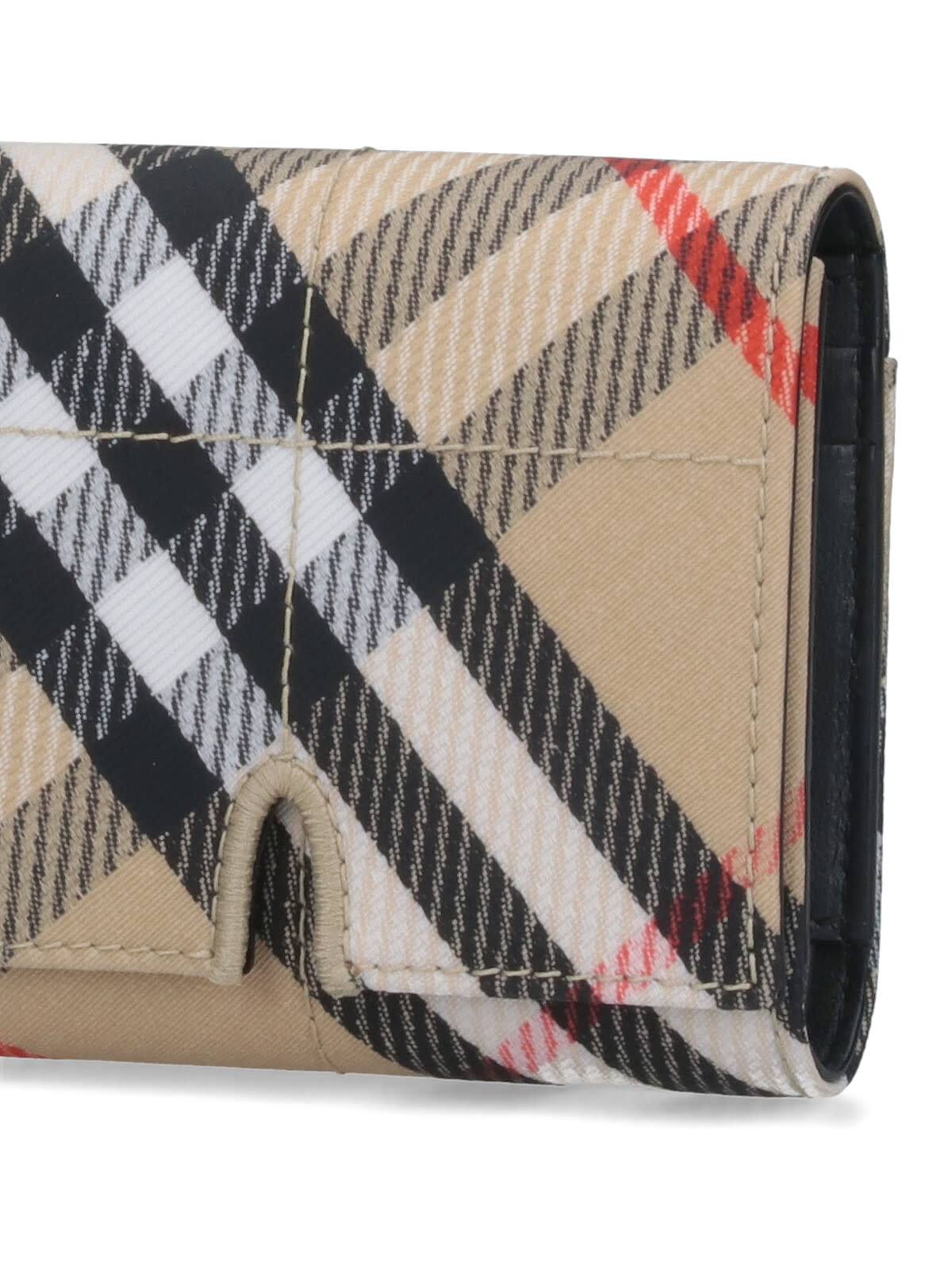 Shop Burberry Vintage Check Book Wallet In Beige