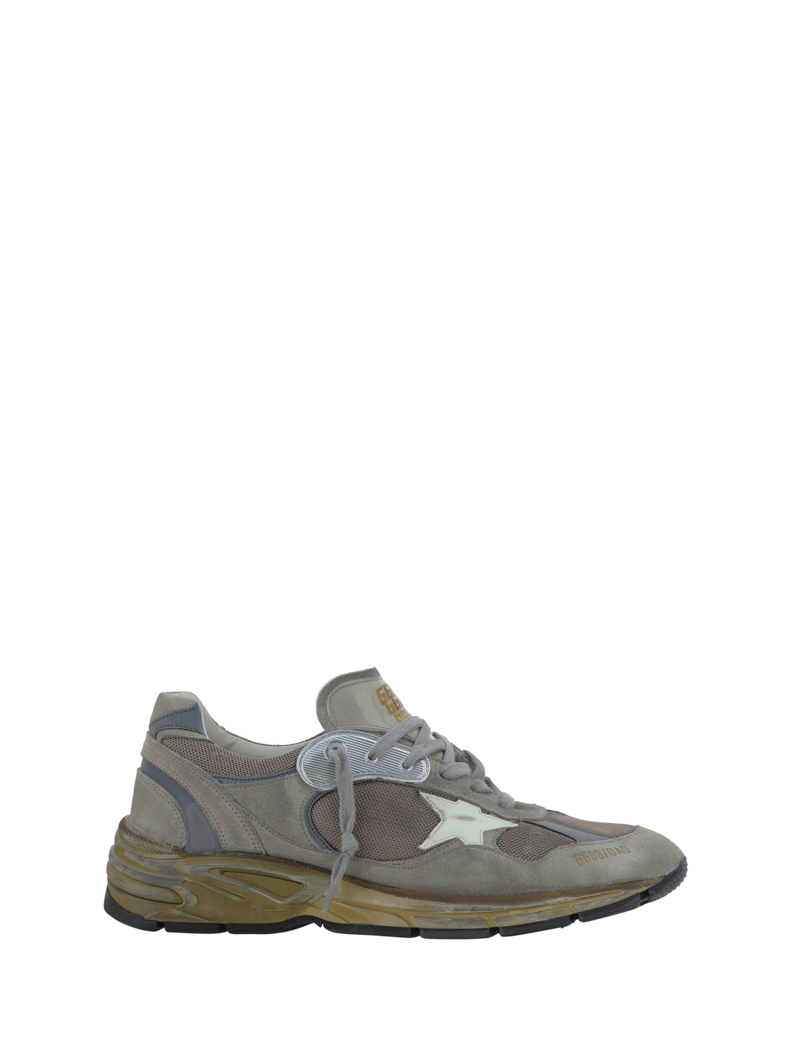 Shop Golden Goose Running Dad Sneakers In Taupe/silver/white