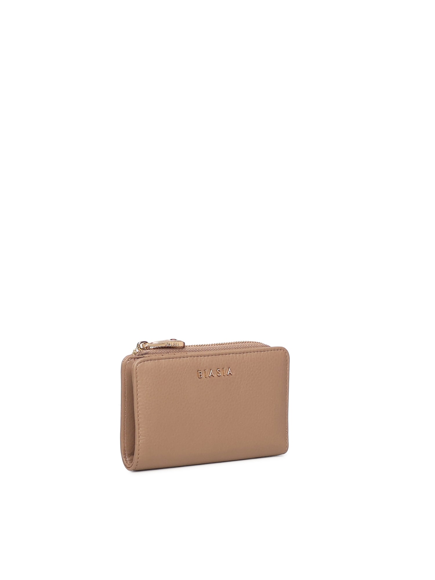 Biasia Leather Wallet With Logo In Neutral