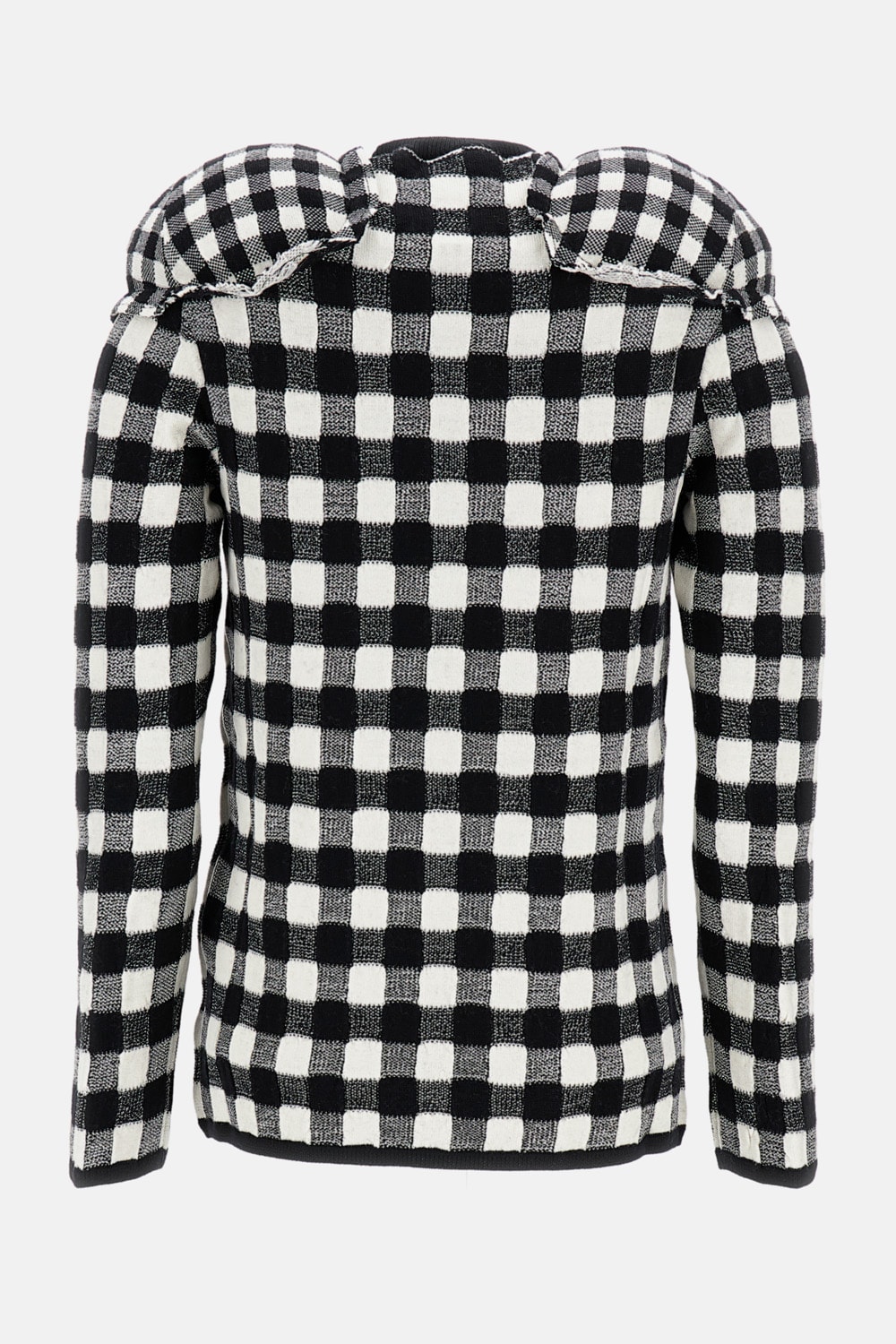 Comme Des Garçons Wool Sweater With Padded Shoulders In Black