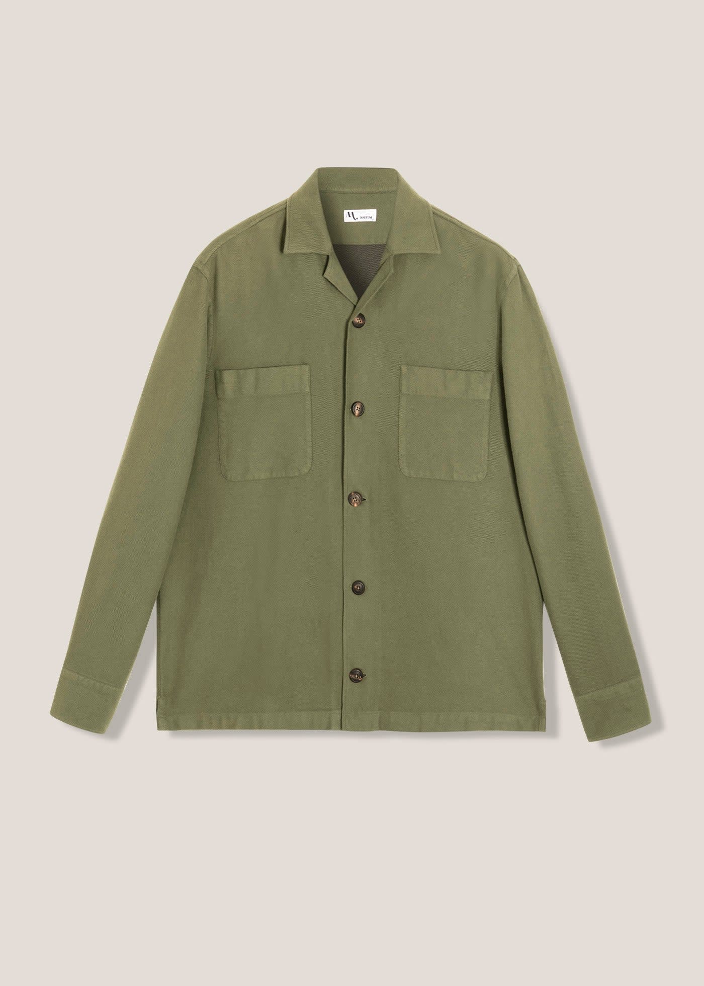 Shop Doppiaa Aabba Green Cotton Overshirt