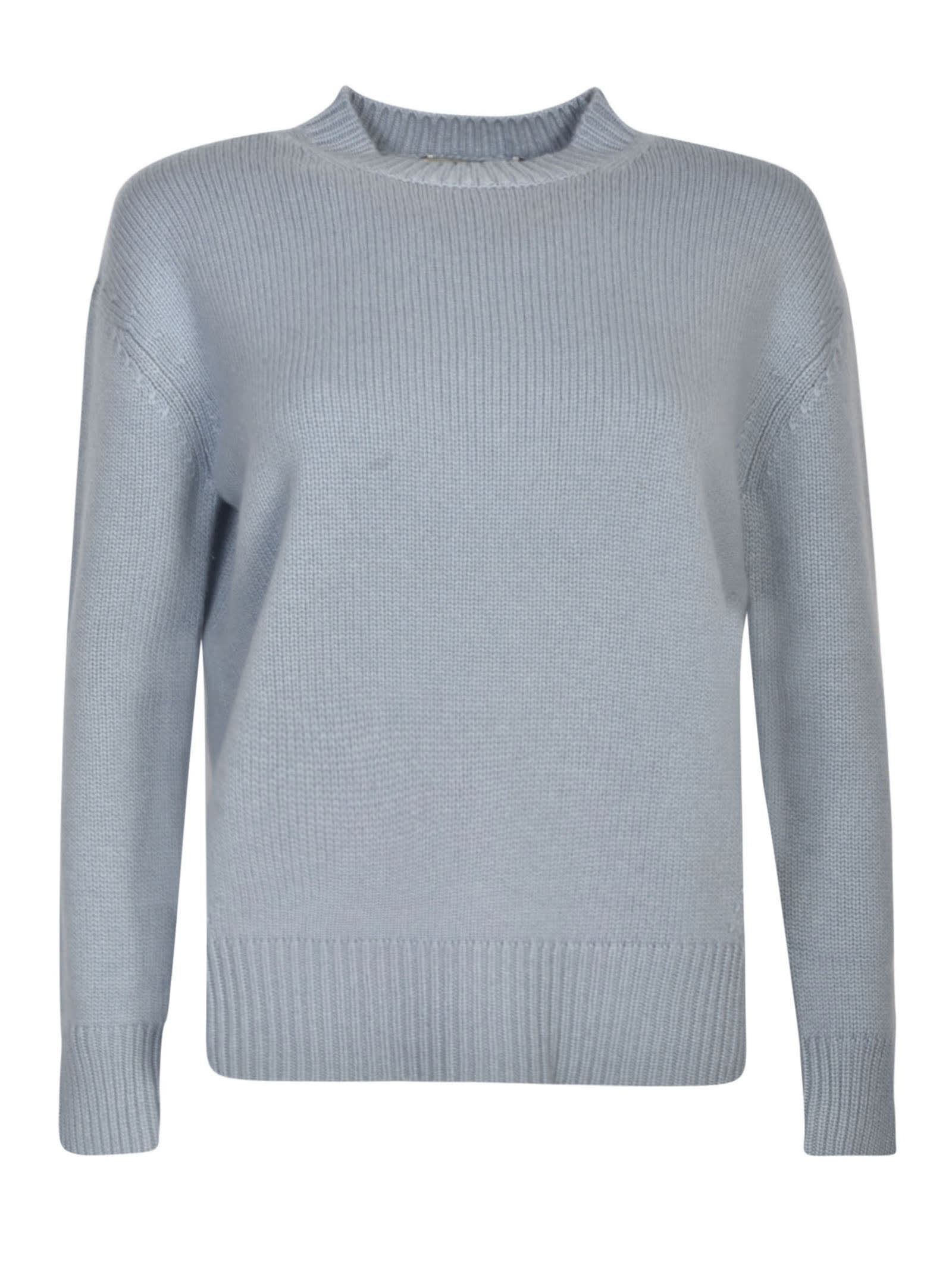 Shop 's Max Mara Rib Trim Plain Knit Sweater In Grey
