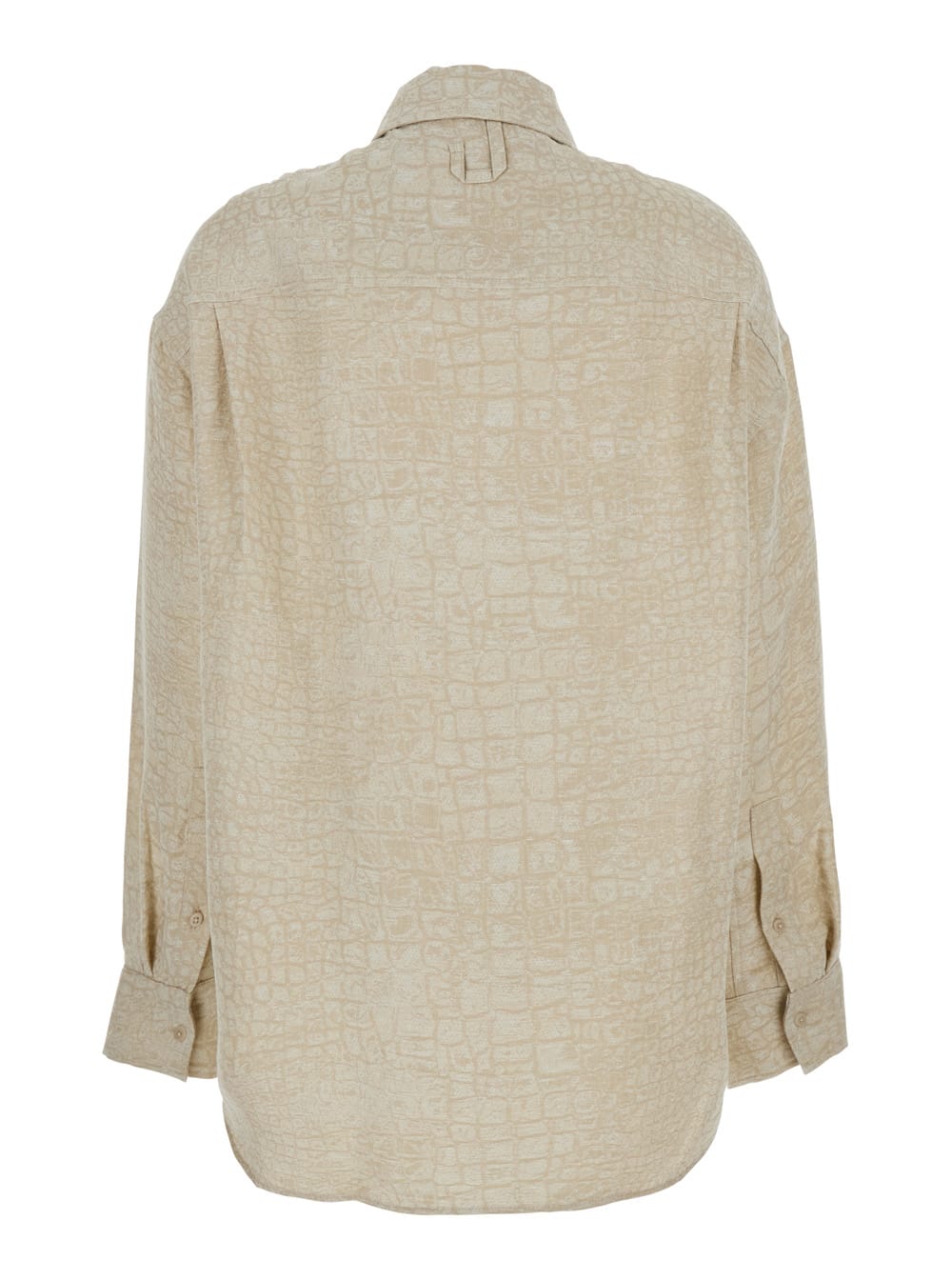 Jacquemus 'la Chemise Pasadena' Beige Shirt With Classic Collar And Dropped Shoulders In Beige