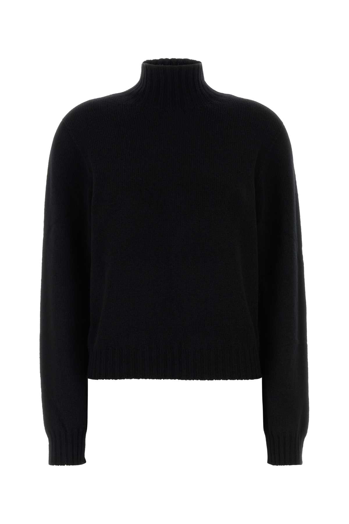 The Row Kensington Cashmere Sweater High Neck In Black