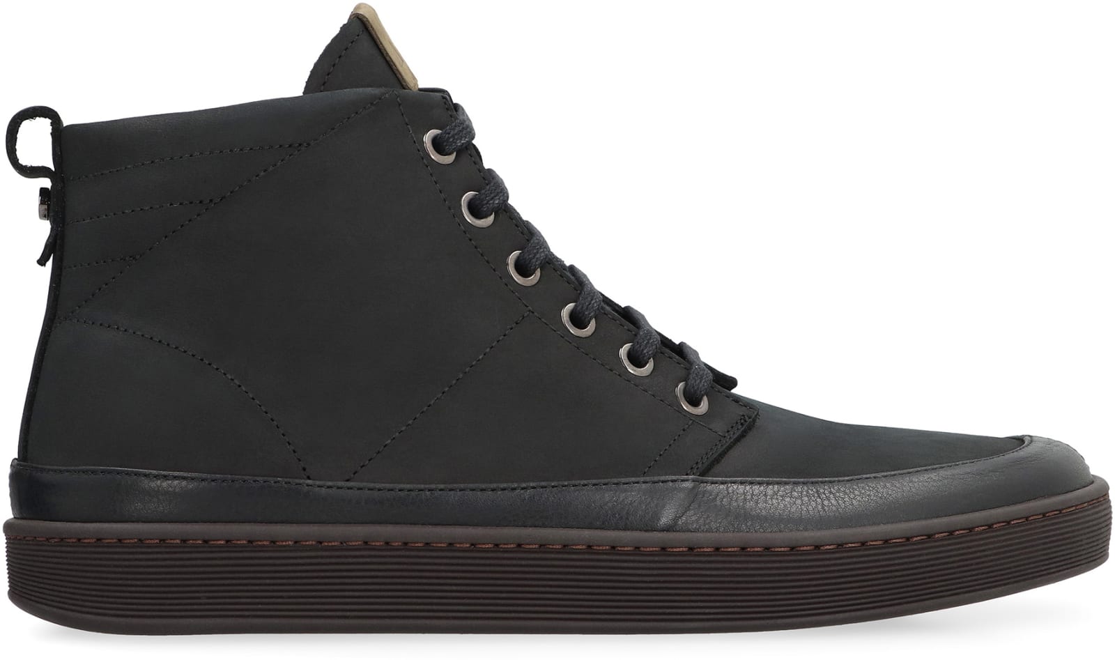 Shop Volta Leather High-top Sneakers In Black