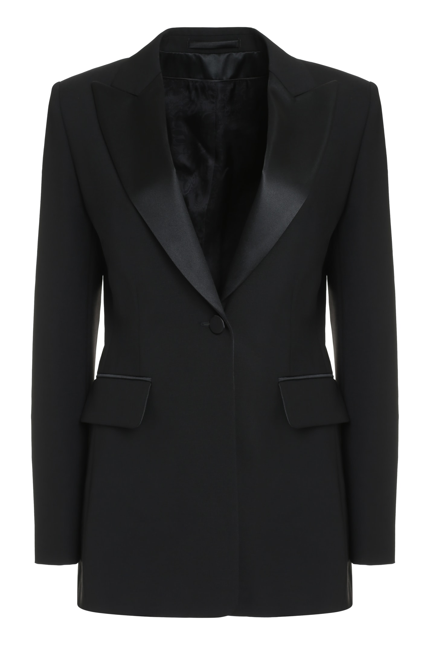 Shop Max Mara Gara Single-breasted One Button Jacket In Black